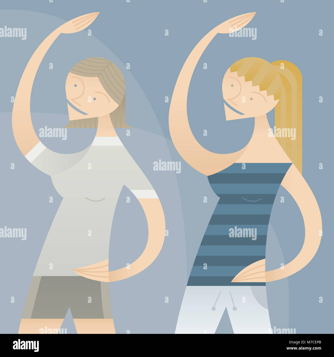 Close-up di due donne che danzano Foto Stock