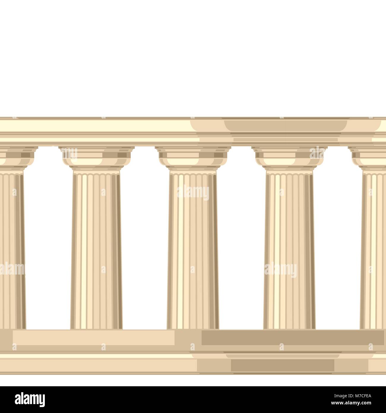Modello senza cuciture con dorico greco antico colonnato Illustrazione Vettoriale