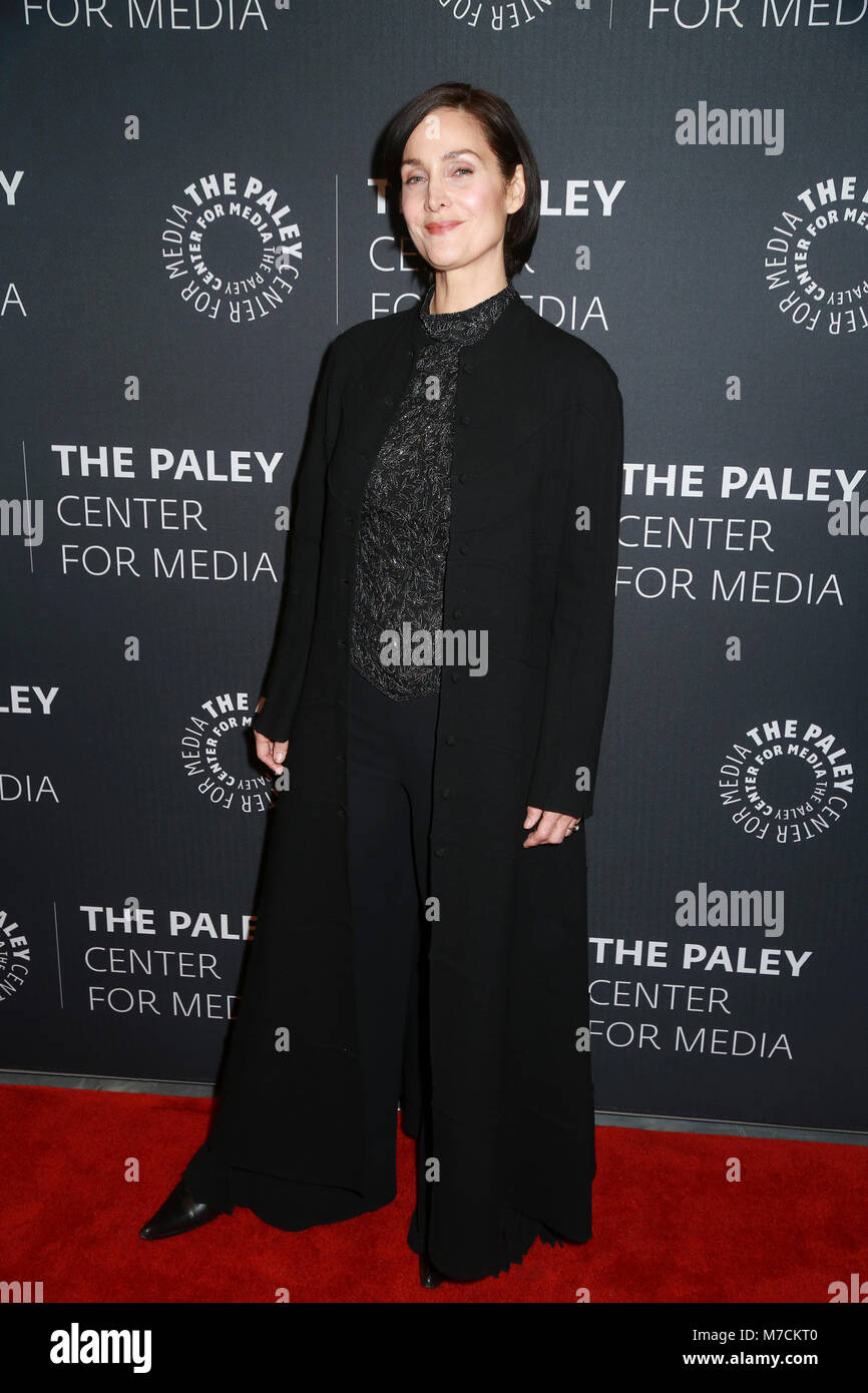 New York, NY - Marzo 8, 2018: Carrie Anne Moss assiste il Paley Centre for Media presenta: una serata con Jessica Jones al Paley Centre for Media Foto Stock