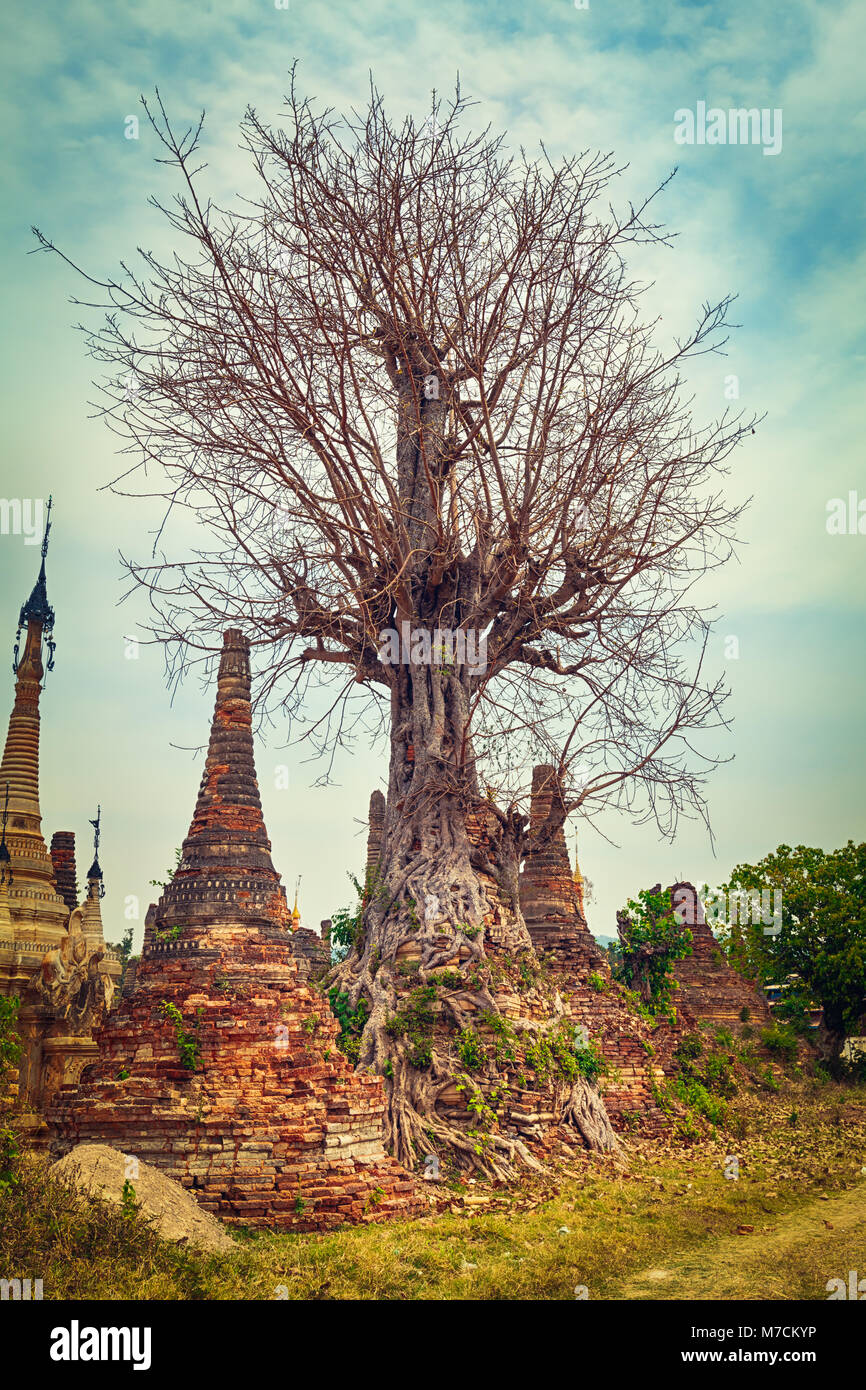 Tempio buddista Sankar. Lo stato di Shan. Myanmar. Foto Stock