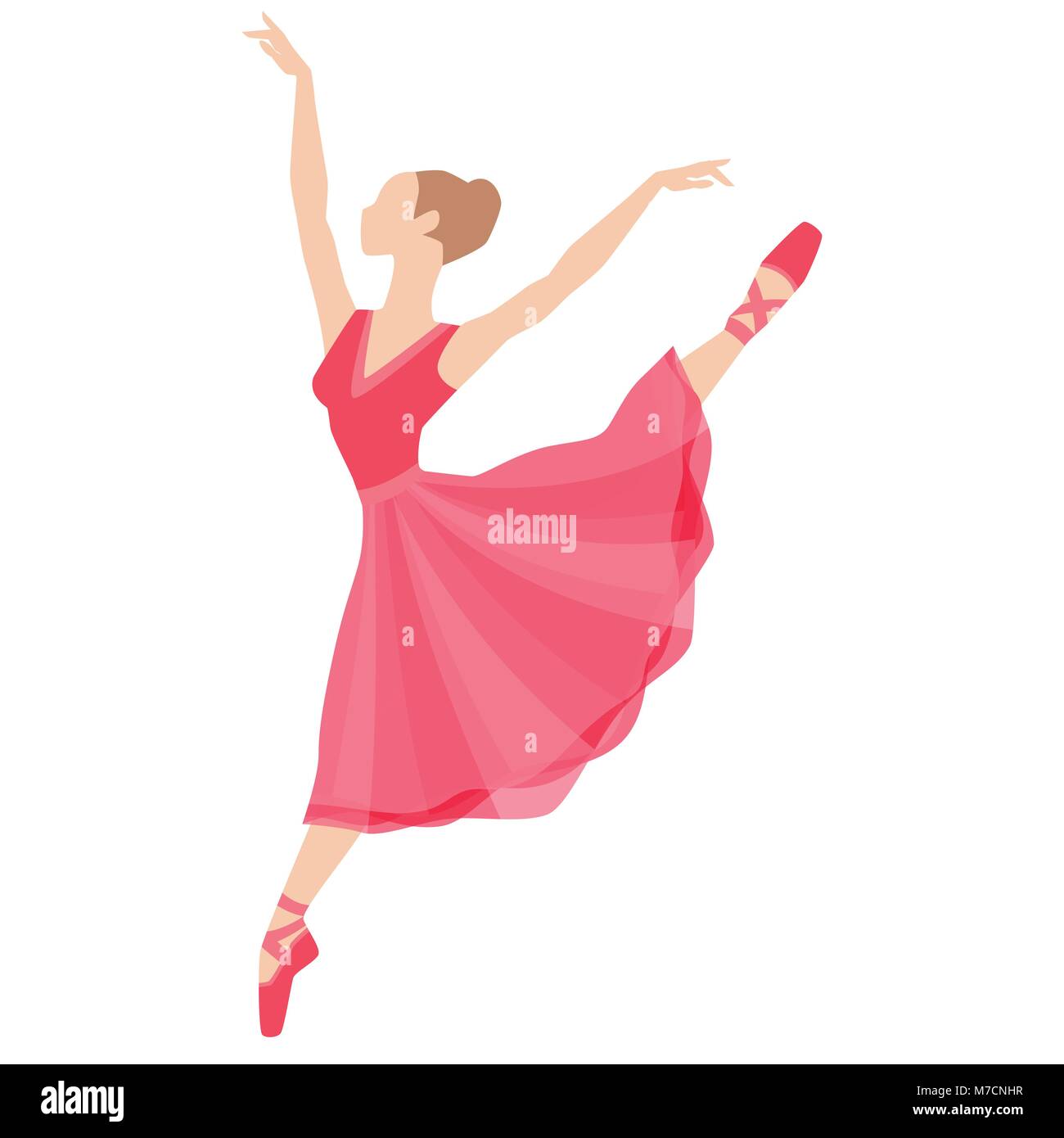 Silhouette stilizzata della ballerina in abito su sfondo bianco Immagine e  Vettoriale - Alamy