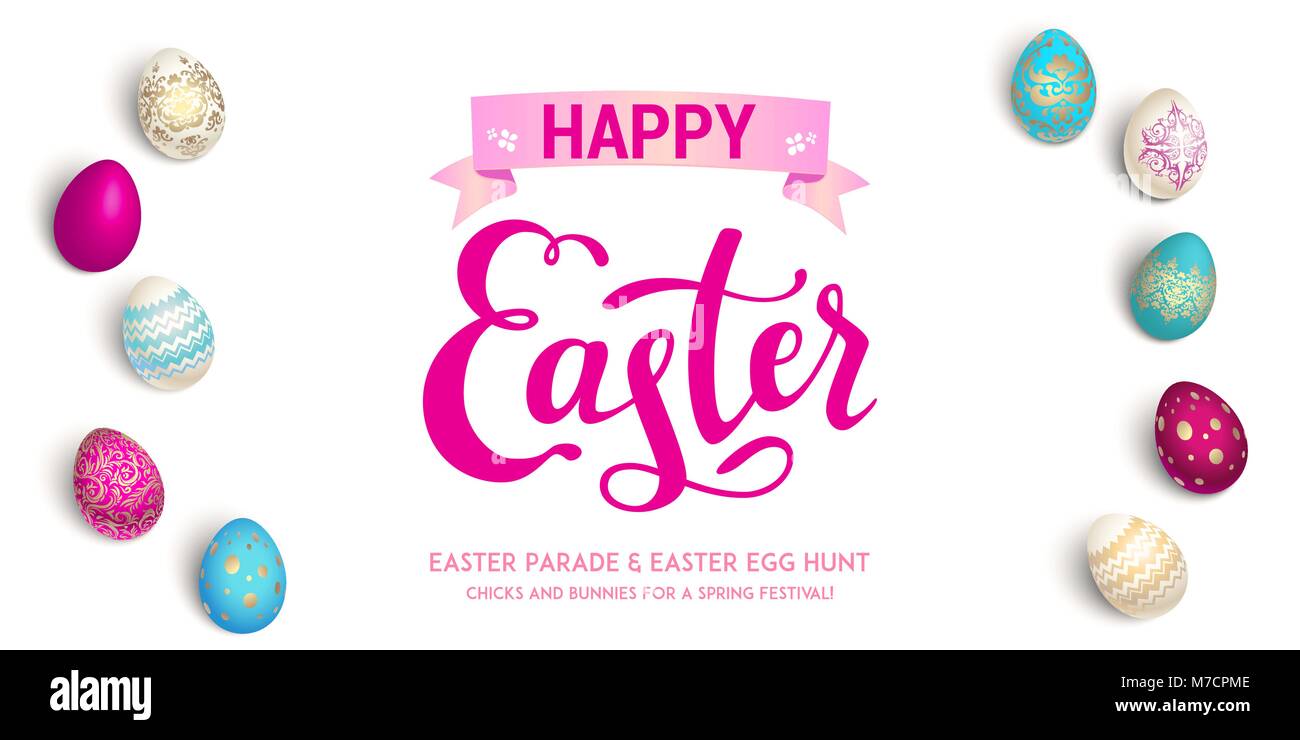 Vacanze di Pasqua uova banner Illustrazione Vettoriale