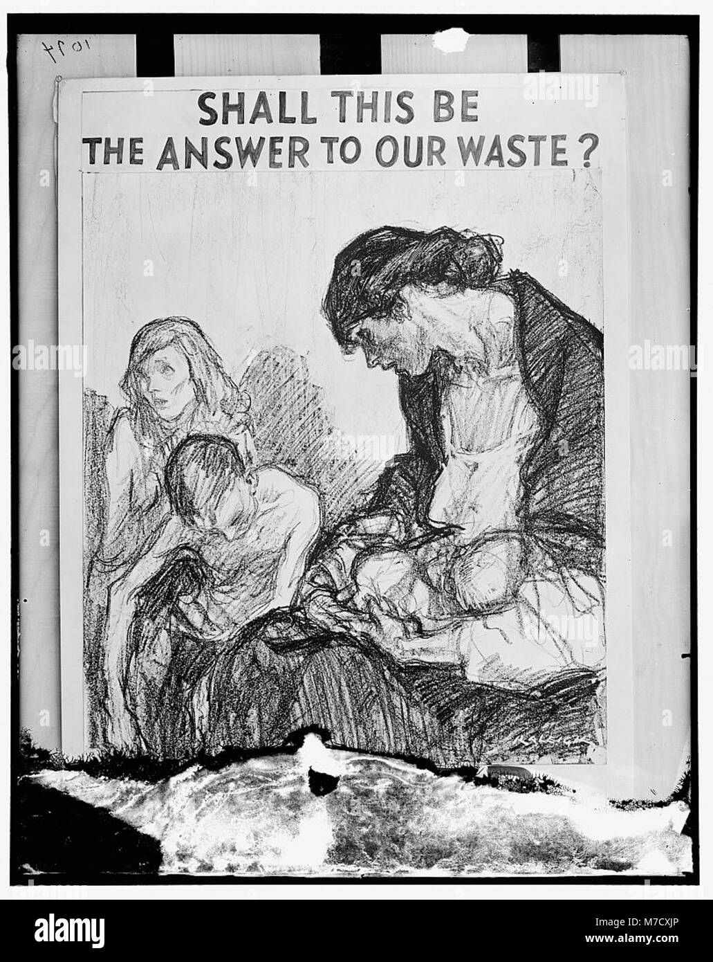 Un poster dell'era della prima guerra mondiale che promuoveva la Food Administration degli Stati Uniti, incoraggiando i cittadini a conservare il cibo per lo sforzo bellico. Contiene un chiaro messaggio sull'importanza del razionamento del cibo e del sostegno alle truppe. Foto Stock