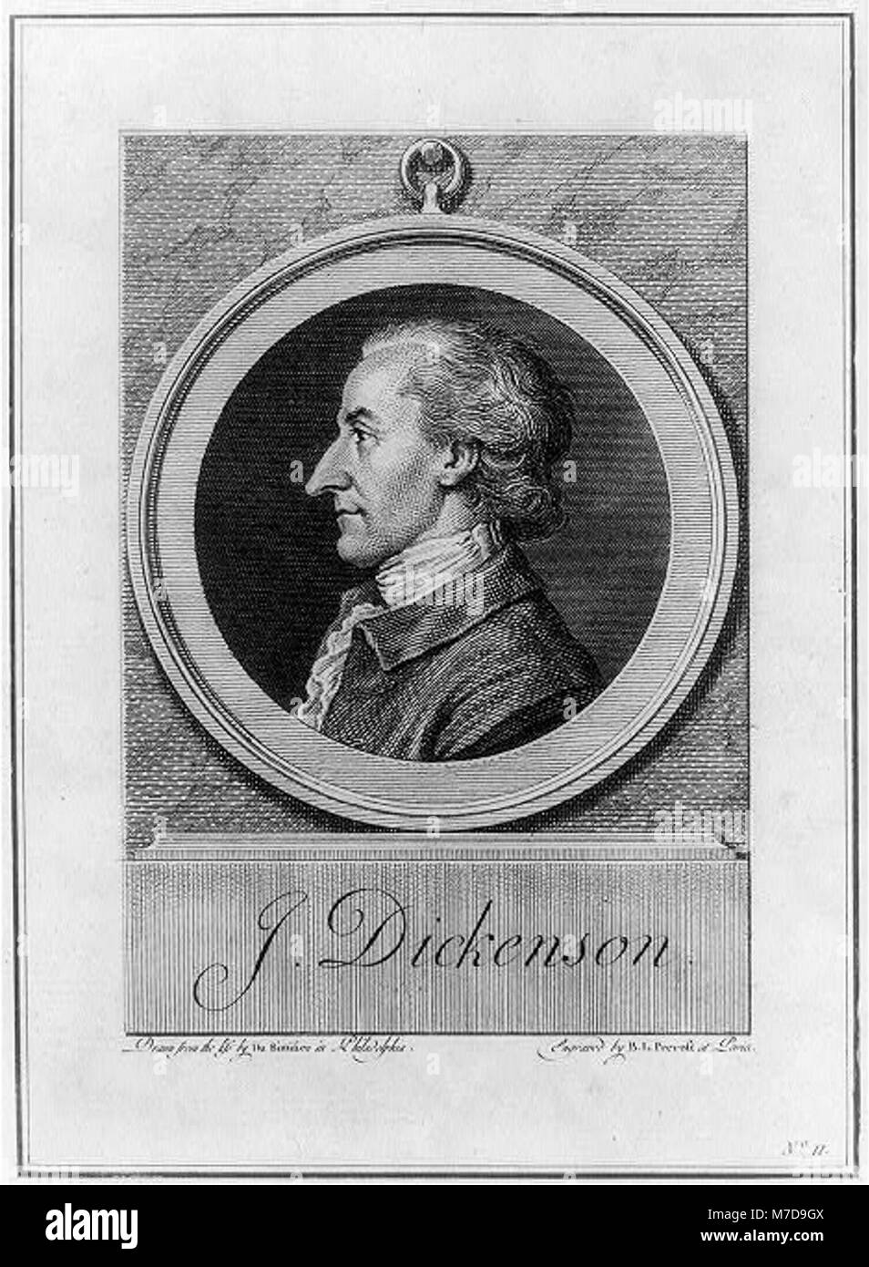 Un ritratto di J. Dickenson, una notevole figura storica, che cattura la loro somiglianza in una fotografia formale. Foto Stock