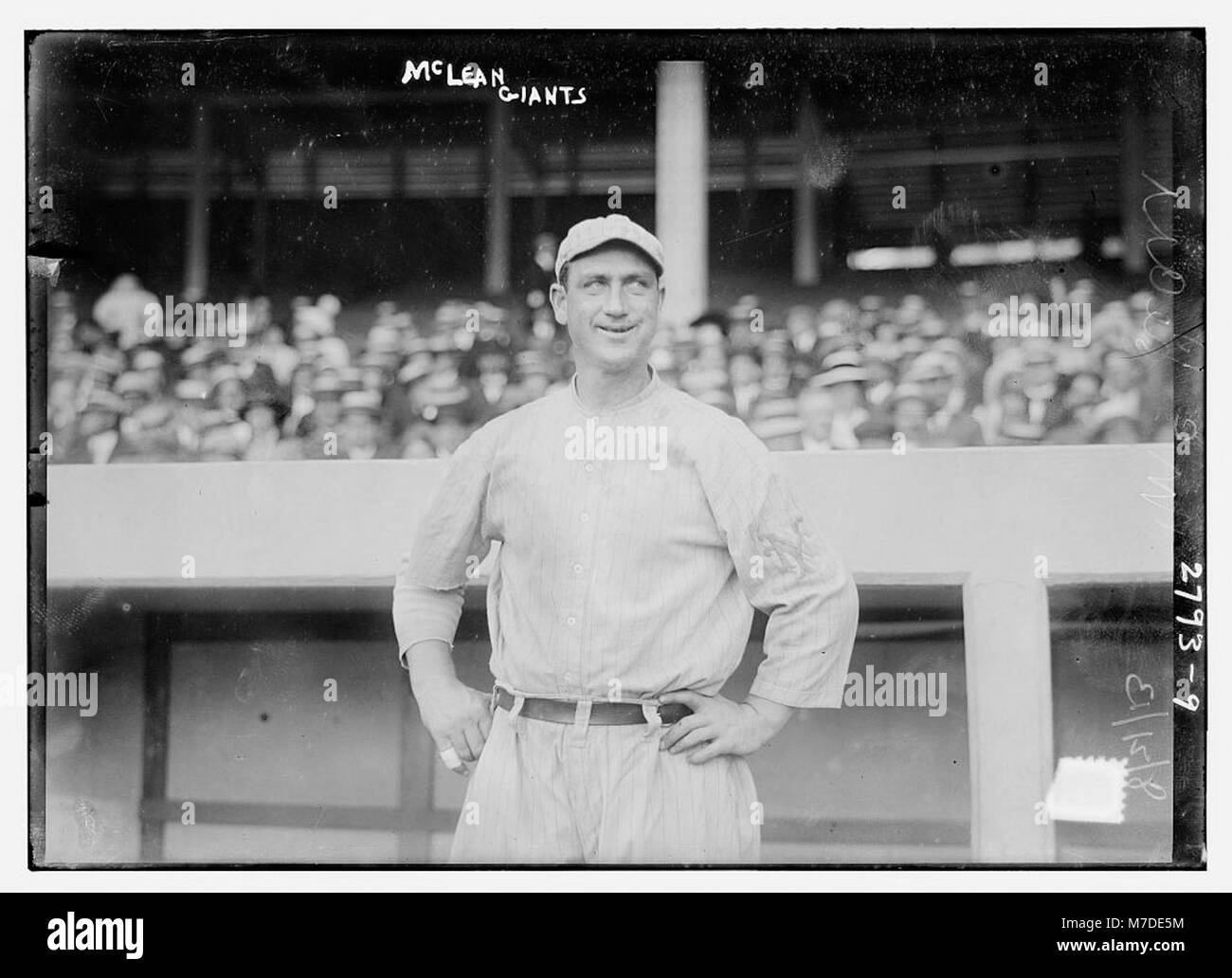 Un ritratto di Larry McLean, un giocatore di baseball della New York NL (National League), che mostra il suo contributo allo sport durante la sua carriera. Foto Stock