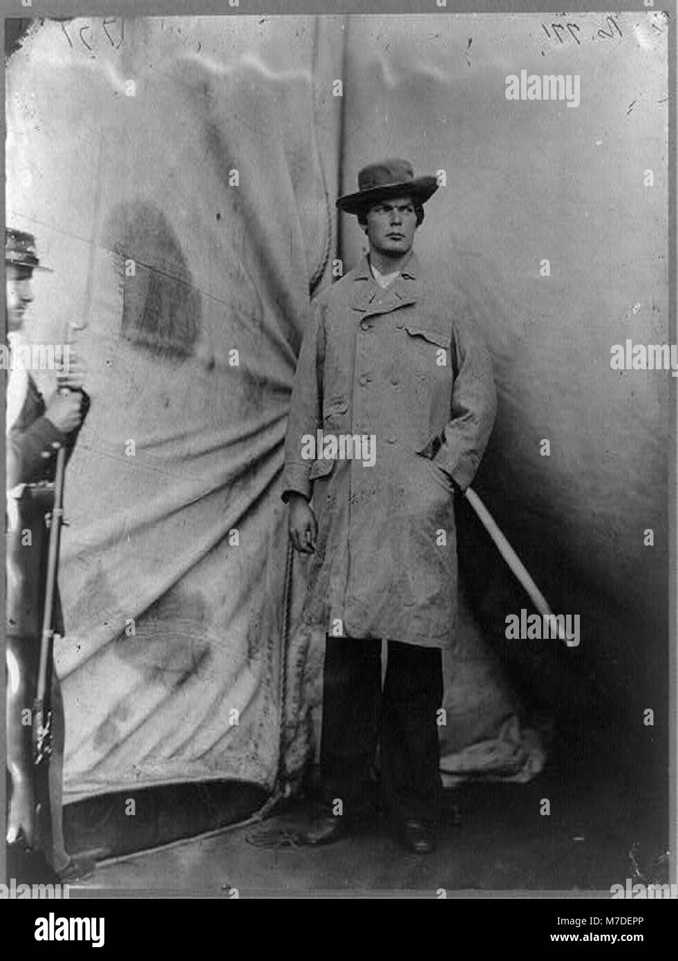 Lewis Payne, un cospiratore nell'assassinio del presidente Abraham Lincoln, è raffigurato in un ritratto a figura intera. Payne fu coinvolto nel complotto per uccidere Lincoln nel 1865. Foto Stock