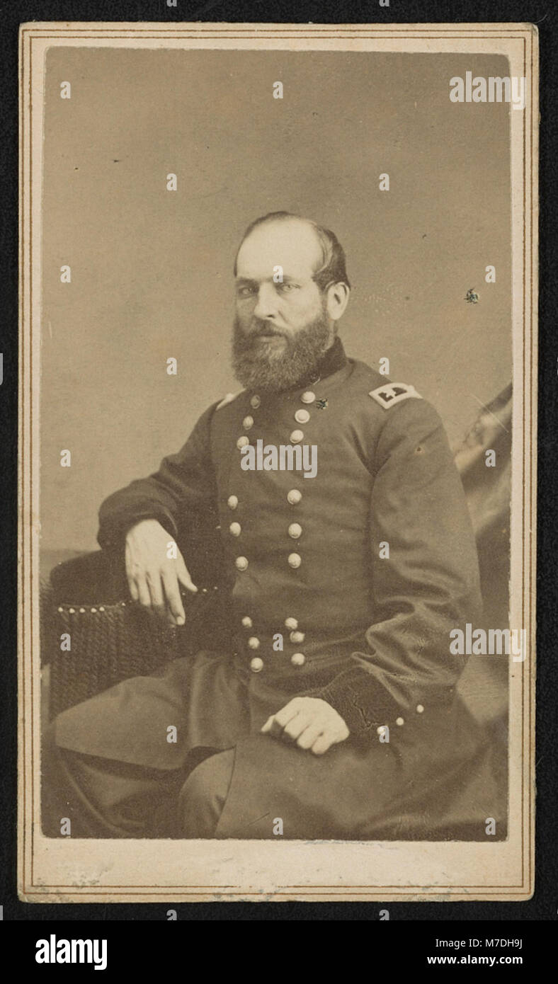 Un ritratto del maggior generale James Abram Garfield, che prestò servizio nel 42nd Ohio Infantry Regiment e General staff U.S. Volunteers durante la guerra di secessione americana, evidenziando la sua uniforme militare e il suo servizio distinto. Foto Stock