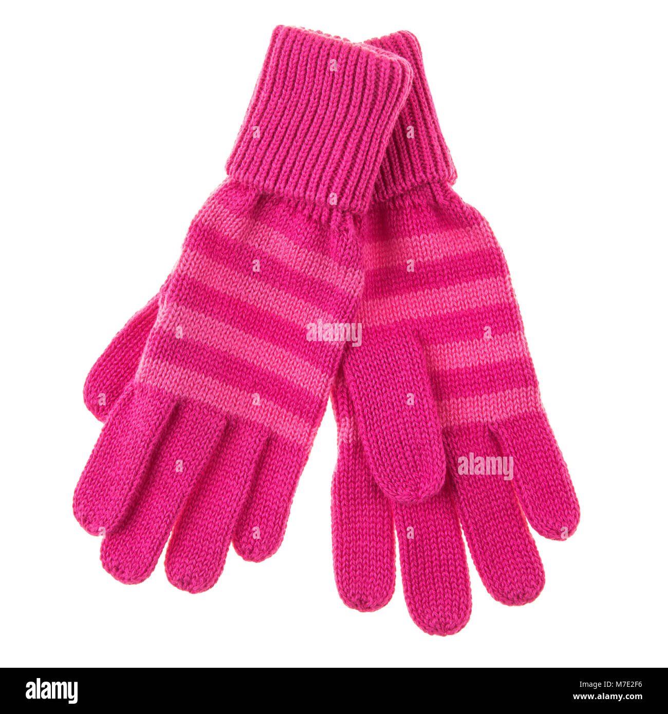 Maglia di lana guanti bambino, su bianco Foto Stock