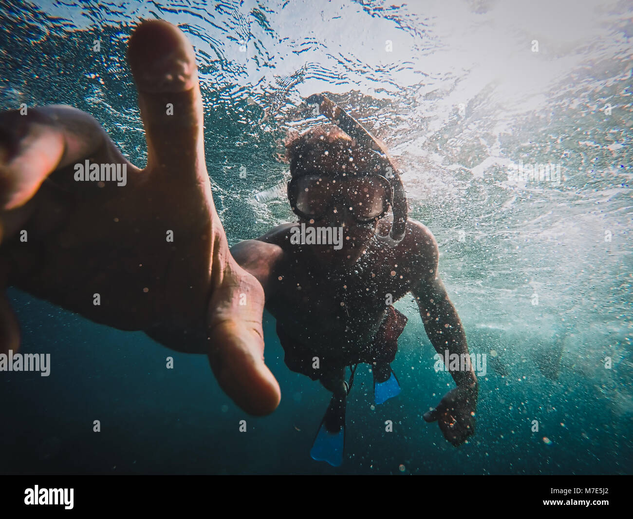 Sotto l'acqua Shot in Grecia Foto Stock