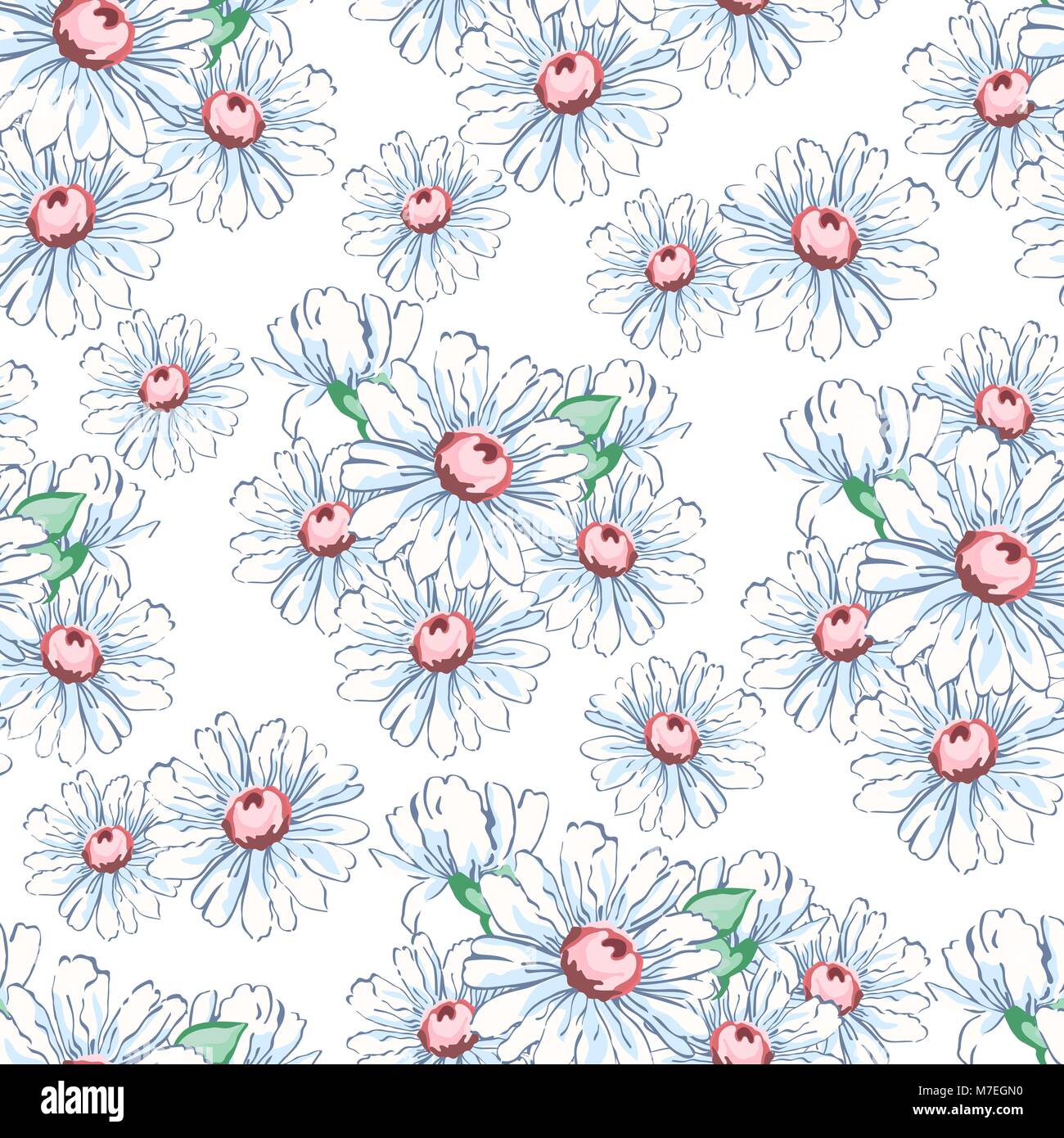 La Camomilla Fiori Disegno A Mano Seamless Pattern Vettore Sfondo Floreale Ricami Floreali Ornamento Prelevate Le Gemme Di Colore Bianco Dei Fiori Di Camomilla Su Sfondo Bianco Per Disegno Di Tessuto Sfondi Continua la ricerca nella raccolta di istock di immagini vettoriali.