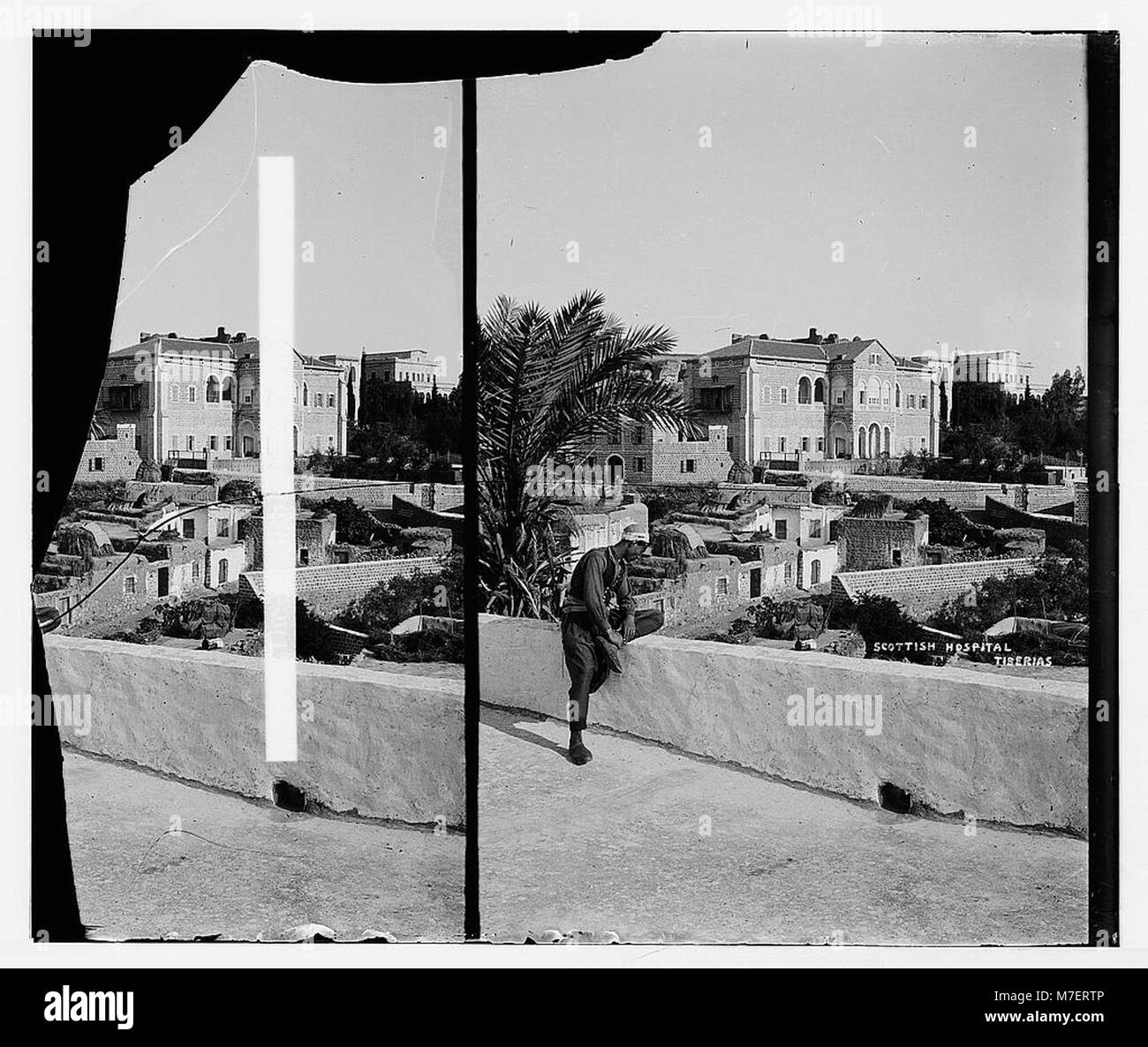 Gli scozzesi missione Hospital, Tiberias (Torrance). Scena dal portico del Doctor's House. LOC matpc.04080 Foto Stock