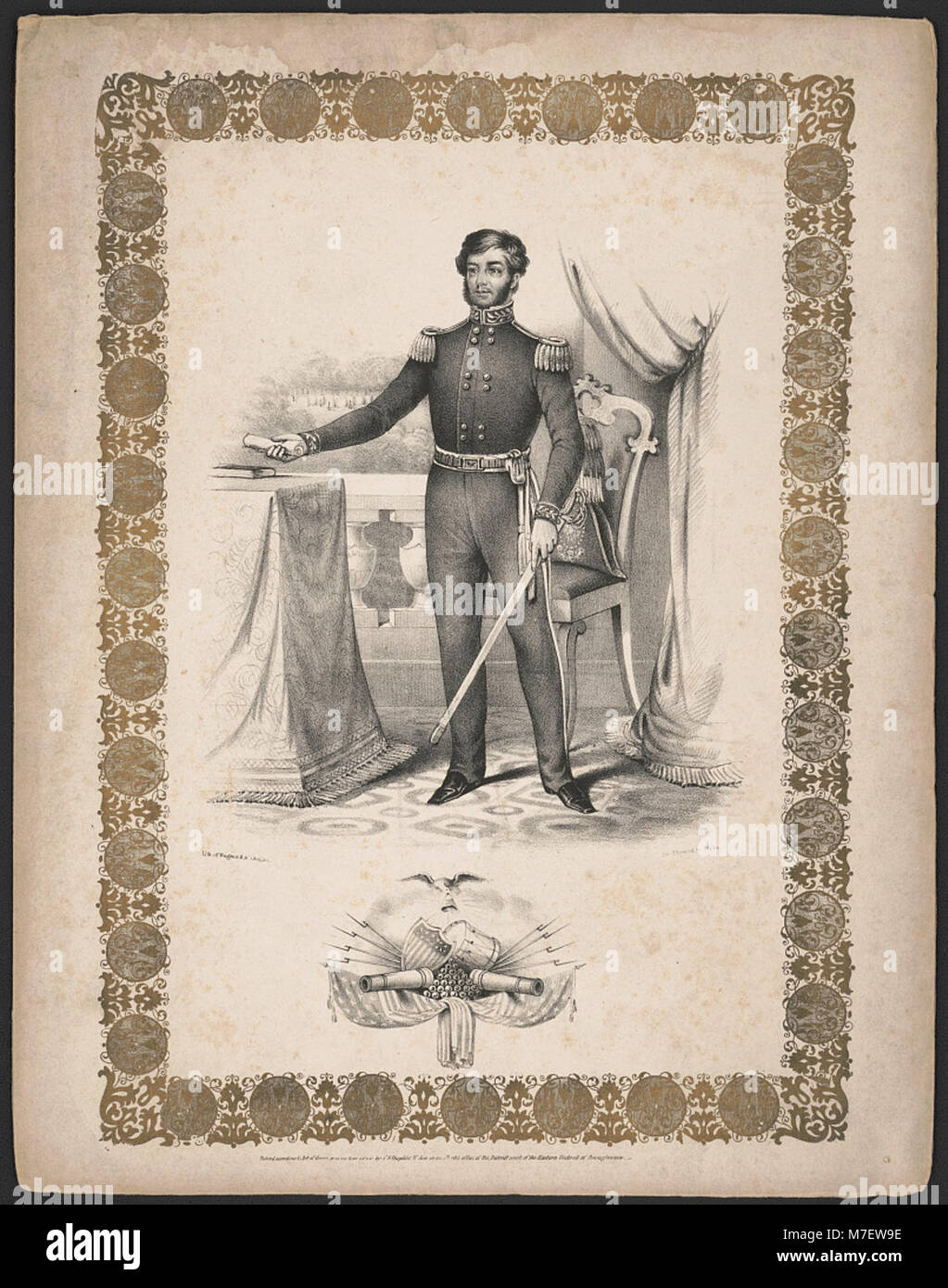 Una copertina per spartiti di "Cadwalader's Quick Step", litografia di Wagner & McGuigan a Philadelphia, che cattura la cultura dell'editoria musicale e della danza dei primi anni del XIX secolo. Foto Stock Una copertina per spartiti di "Cadwalader's Quick Step", litografia di Wagner & McGuigan a Philadelphia, che cattura la cultura dell'editoria musicale e della danza dei primi anni del XIX secolo. Foto Stock