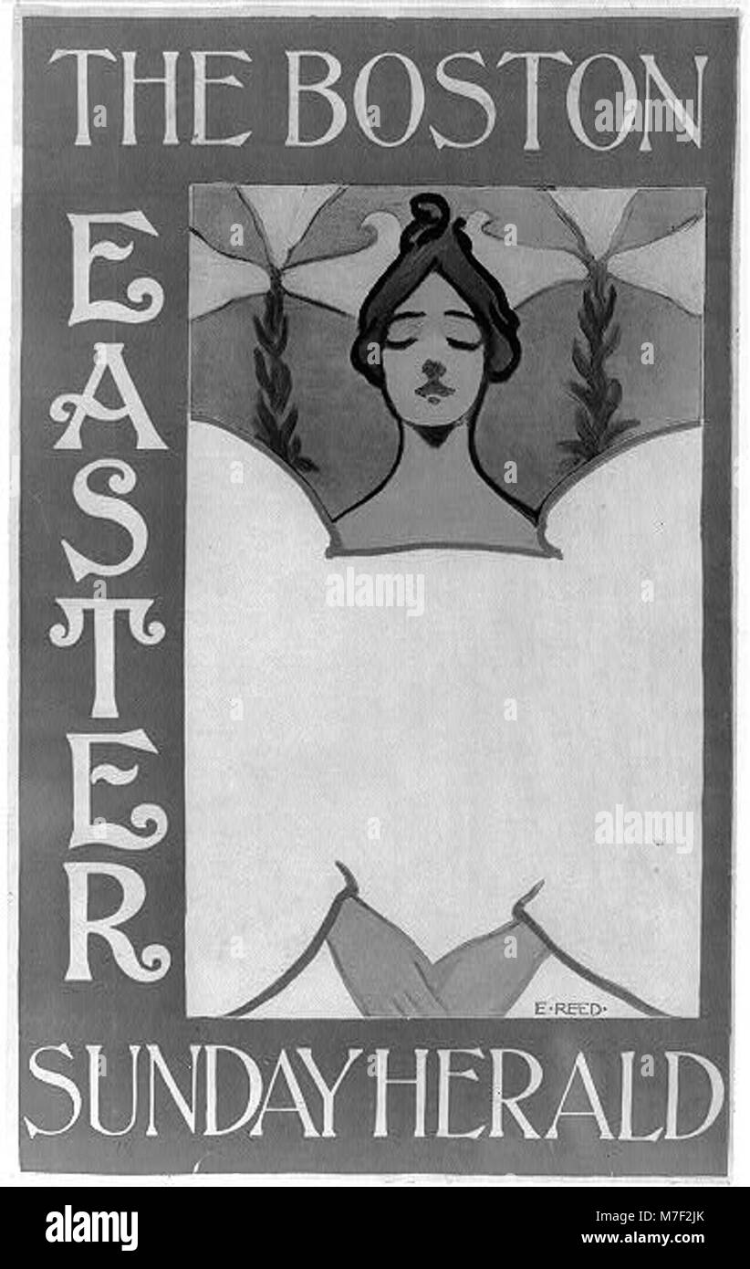 Edizione storica del Boston Easter Sunday Herald, pubblicata per la festa di Pasqua. L'immagine presenta probabilmente notizie ed eventi di quel periodo, che riflettono le questioni culturali o sociali durante l'era. Foto Stock