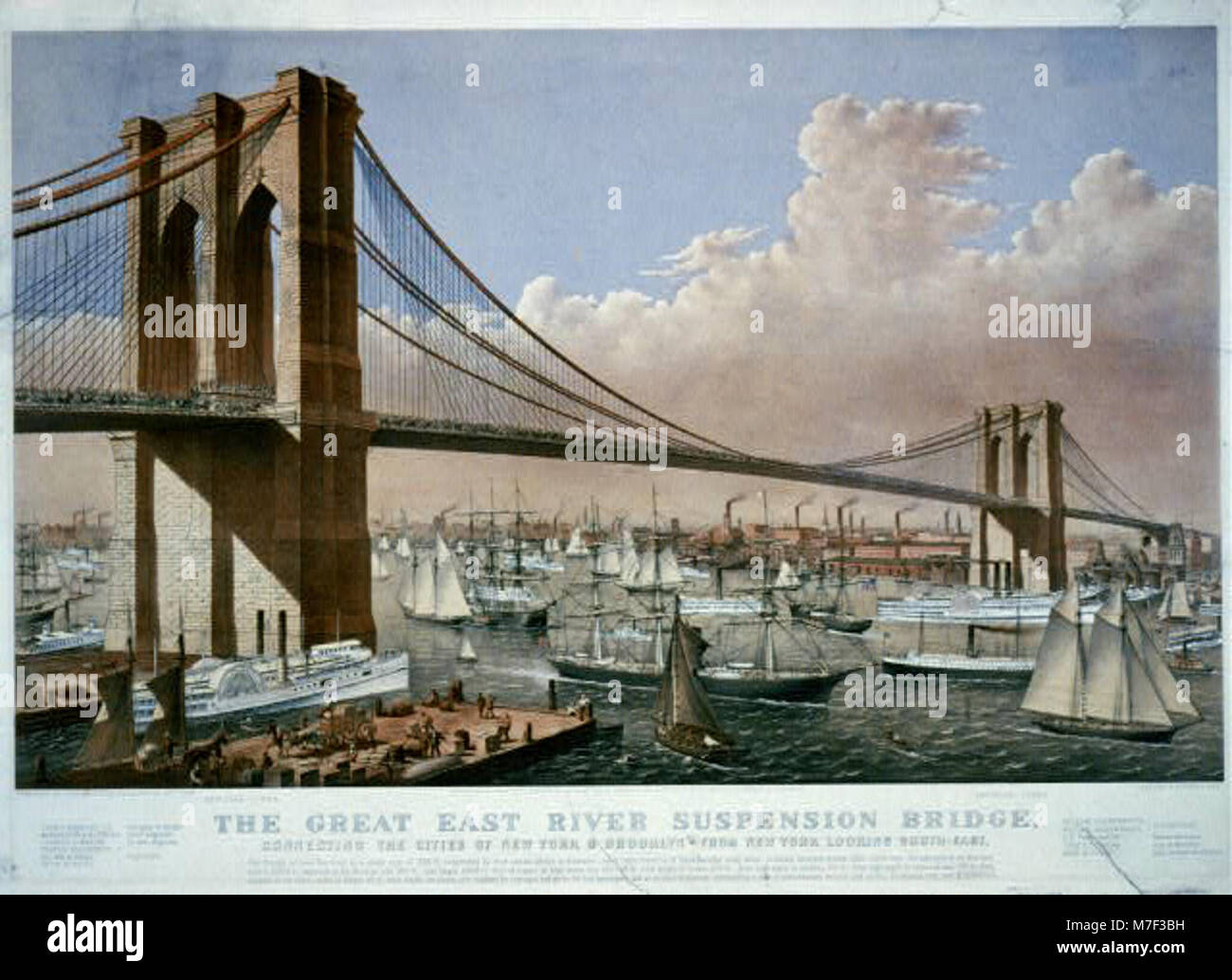 Il grande East River sospensione ponte- che collega la città di New York e Brooklyn LCCN2001704259 Foto Stock