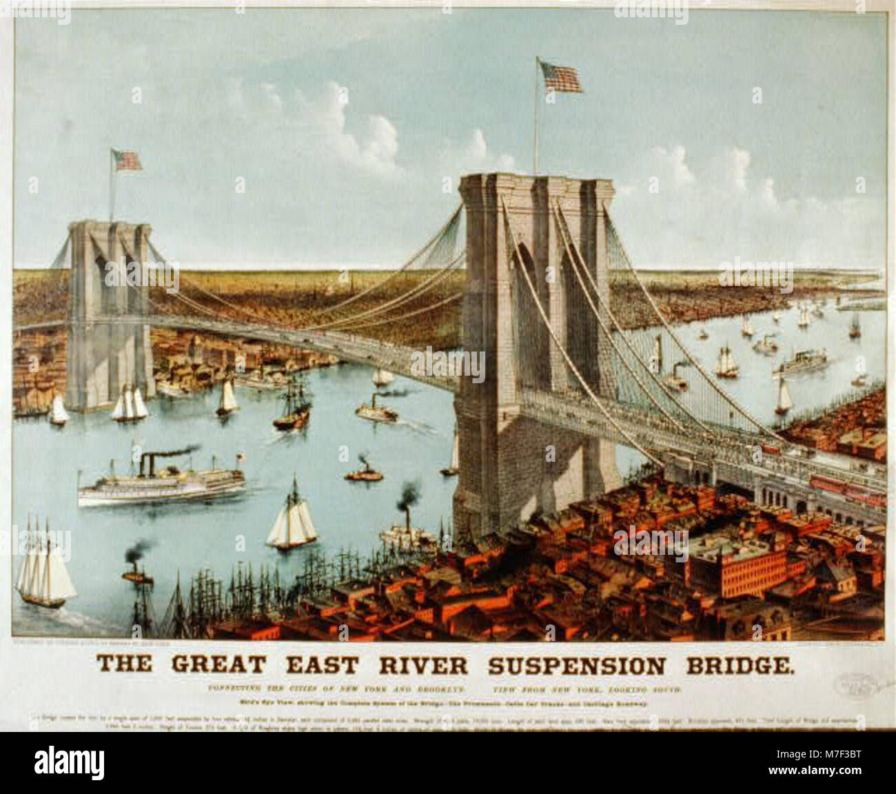 Il grande East River sospensione ponte- che collega la città di New York e Brooklyn LCCN2001704264 Foto Stock