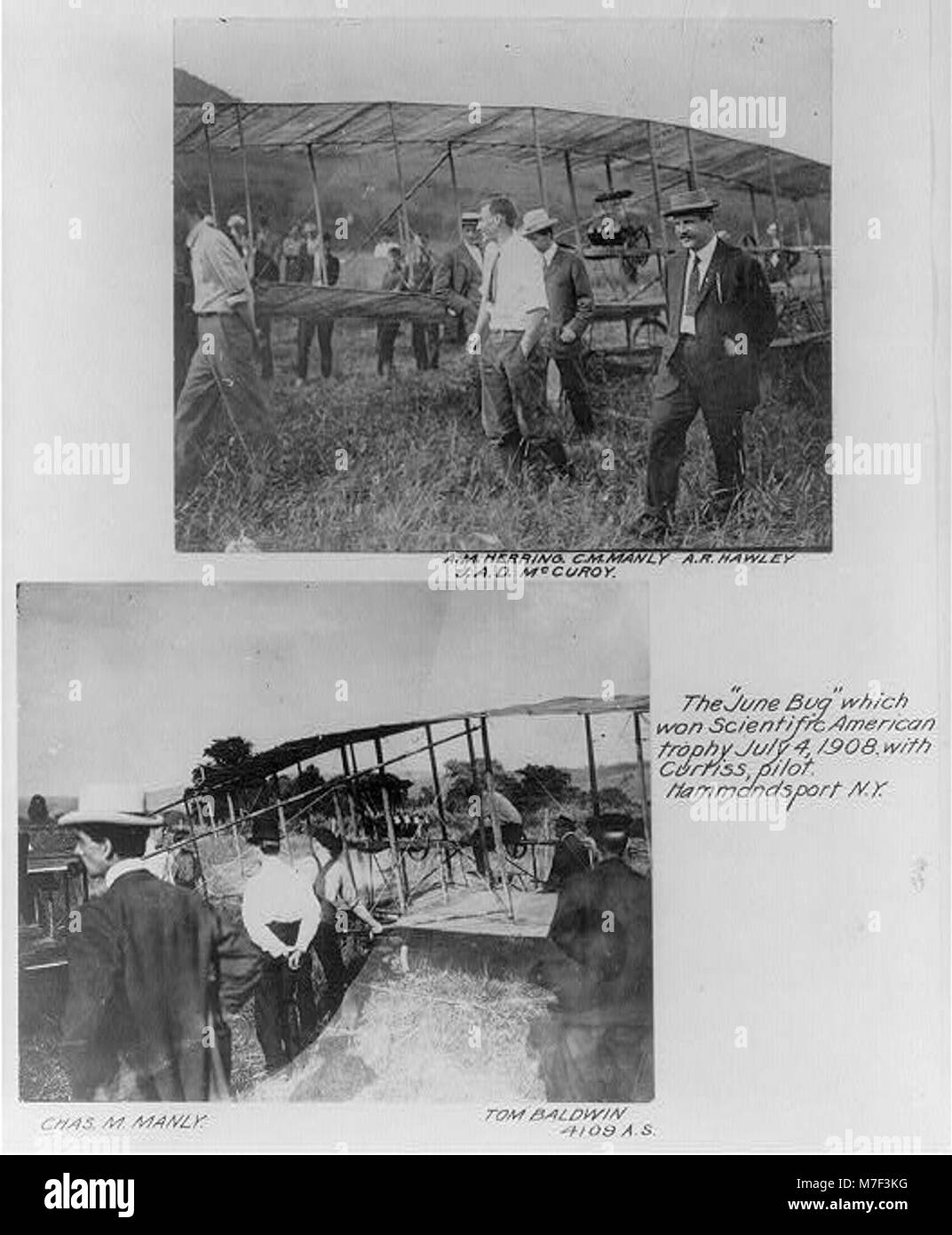 Il giugno bug che ha vinto Scientific American trophy, 4 luglio 1908, con Curtiss, pilota. Hammondsport, N.Y LCCN2001705767 Foto Stock