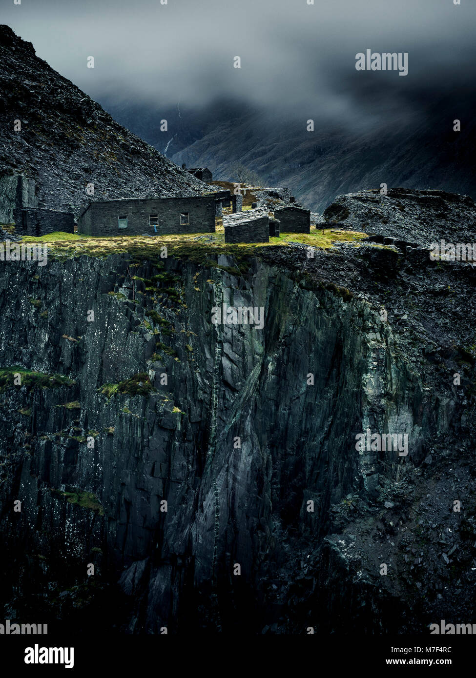 Dinorwig cava di ardesia rovine. Foto Stock