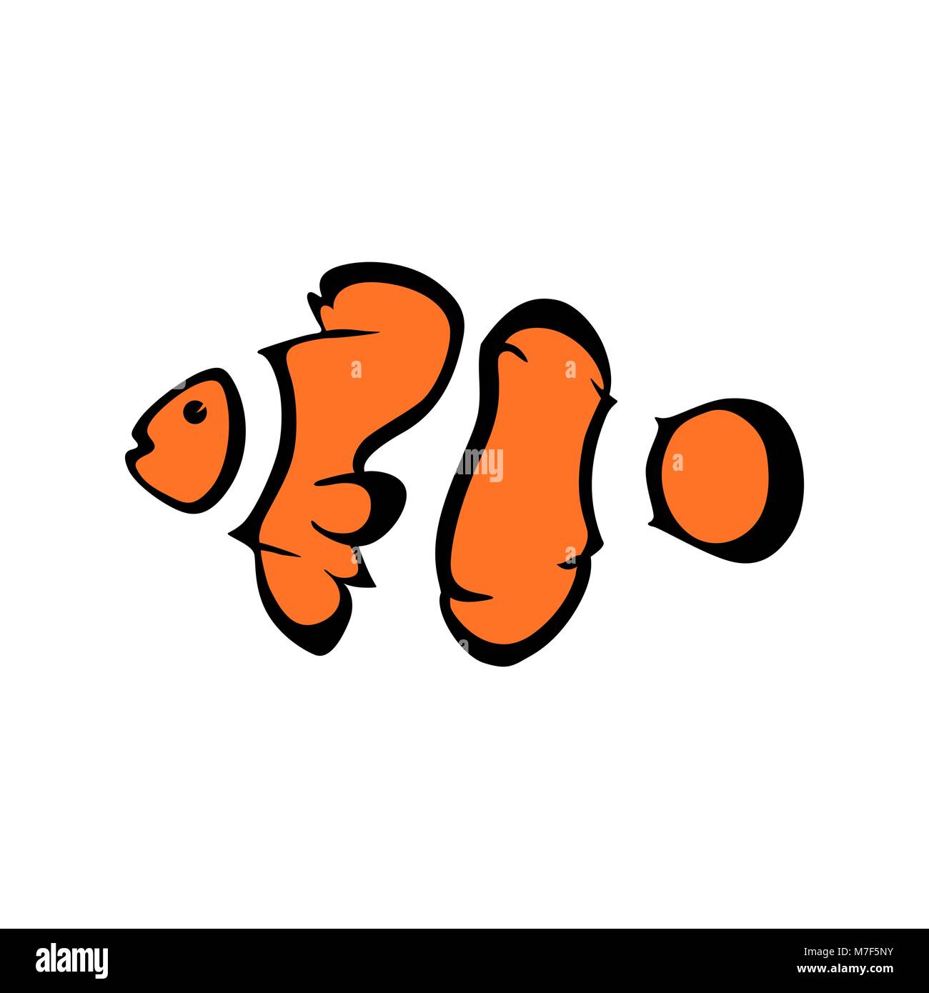 Logo vettoriale pesce pagliaccio. Pesce di mare logotipo Illustrazione Vettoriale