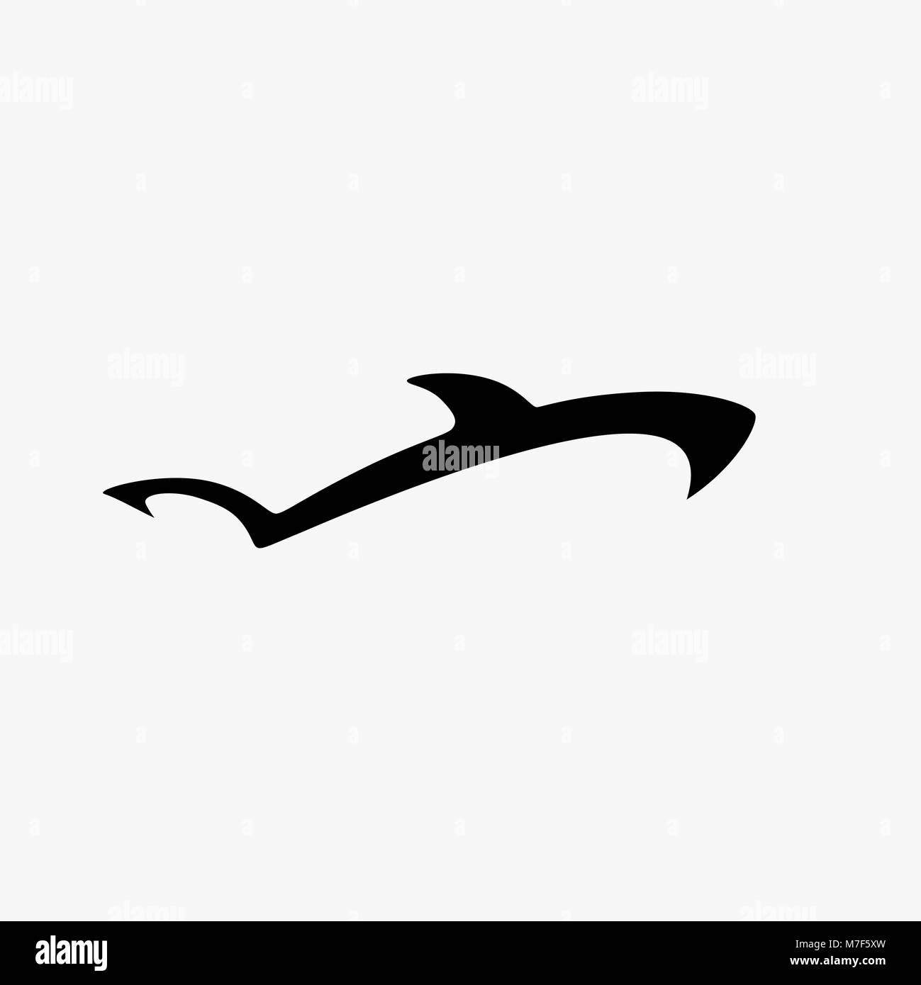 Vector shark logo silhouette Illustrazione Vettoriale