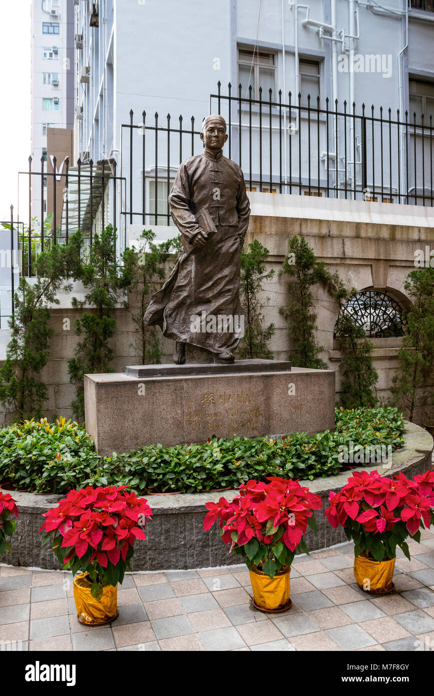 Statua di Dr Sun Yat-sen, rivoluzionario e statista cinese, dal Chu tat-shing, Hong Kong Foto Stock