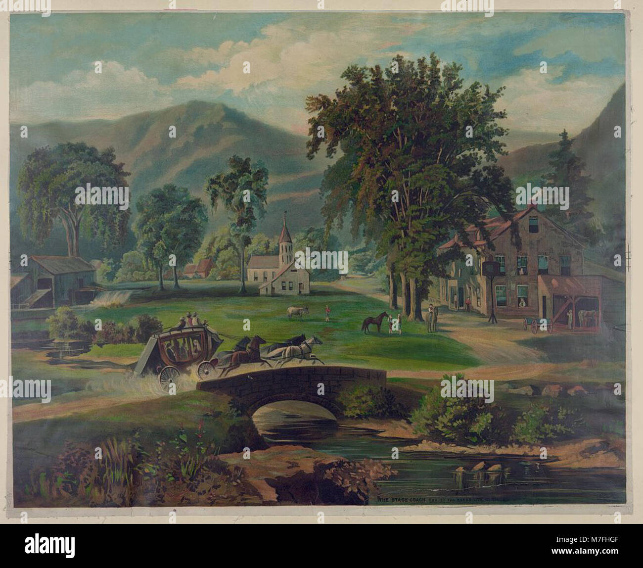 Un'immagine di una diligenza, che riflette un'importante modalità di trasporto nel XIX secolo, ampiamente utilizzata nella storia americana. Foto Stock