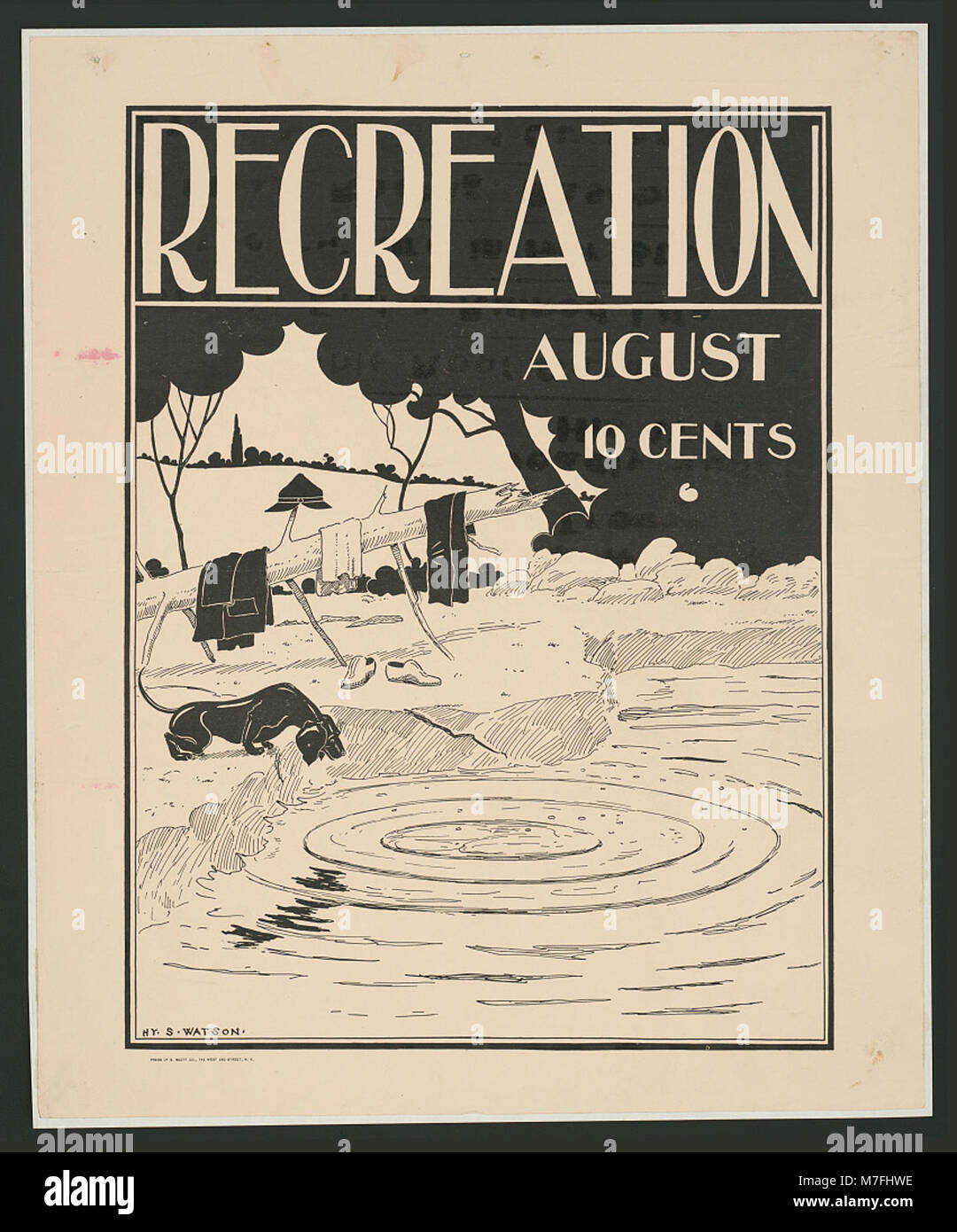 Una rappresentazione artistica o un evento dal titolo "tempo libero per agosto", che probabilmente ritrae attività ricreative o all'aperto associate al mese estivo di agosto. Foto Stock