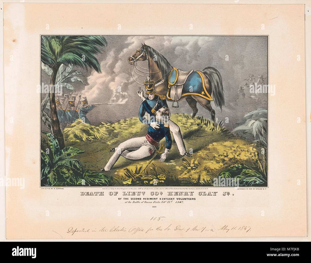 La morte di Lieut. Col. Henry Clay Jr.- del secondo reggimento volontari del Kentucky alla battaglia di Buena Vista Febr. 23d 1847 LCCN91794814 Foto Stock