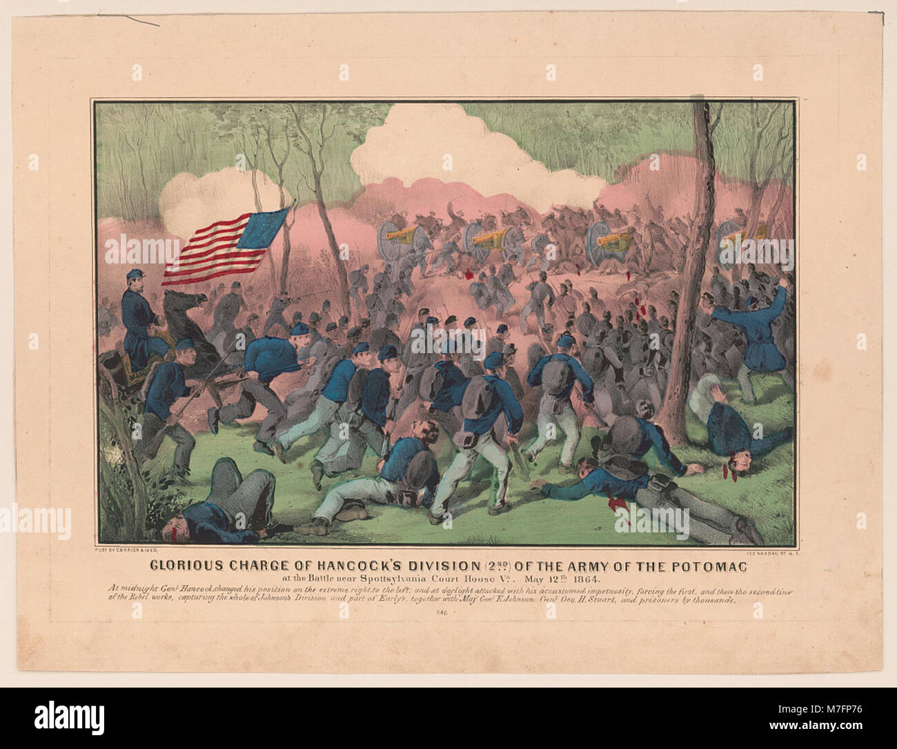 Carica gloriosa di Hancock la divisione (2a) dell'esercito del Potomac- alla battaglia nei pressi di Spottsylvania Court House Va., 12 maggio 1864 LCCN2001700210 Foto Stock
