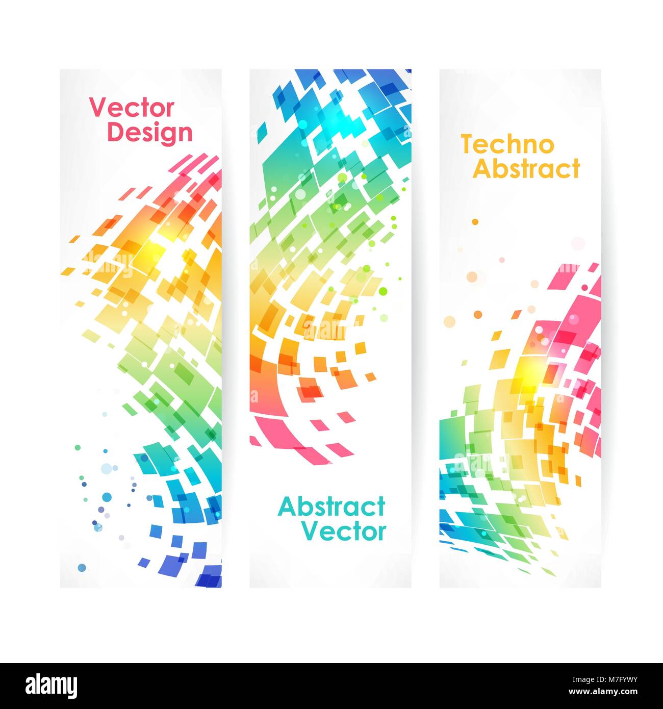 Abstract multicolore sfondo geometrico, set di banner Illustrazione Vettoriale