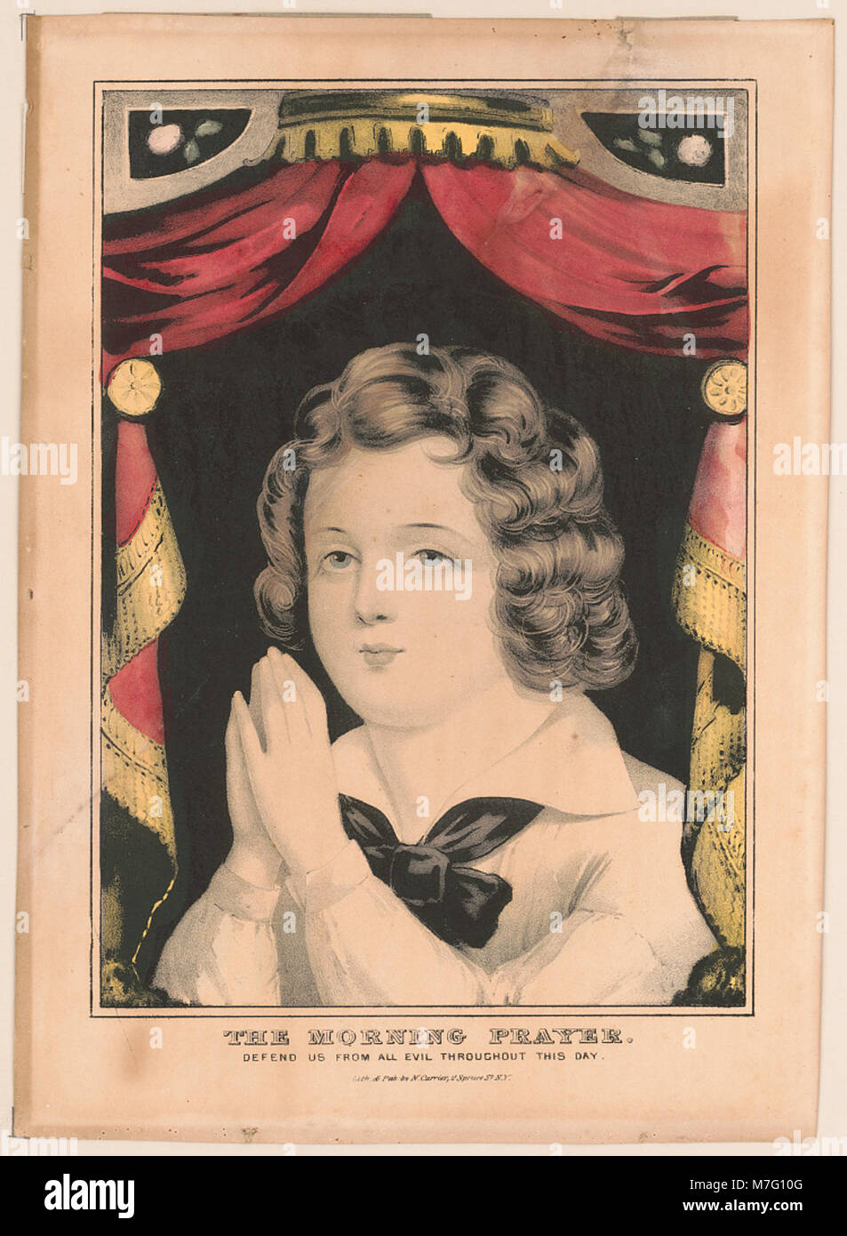 Questa immagine ritrae una preghiera che chiede protezione divina per tutto il giorno. Riflette la pratica delle preghiere mattutine, un comune rituale spirituale in molte religioni. Foto Stock