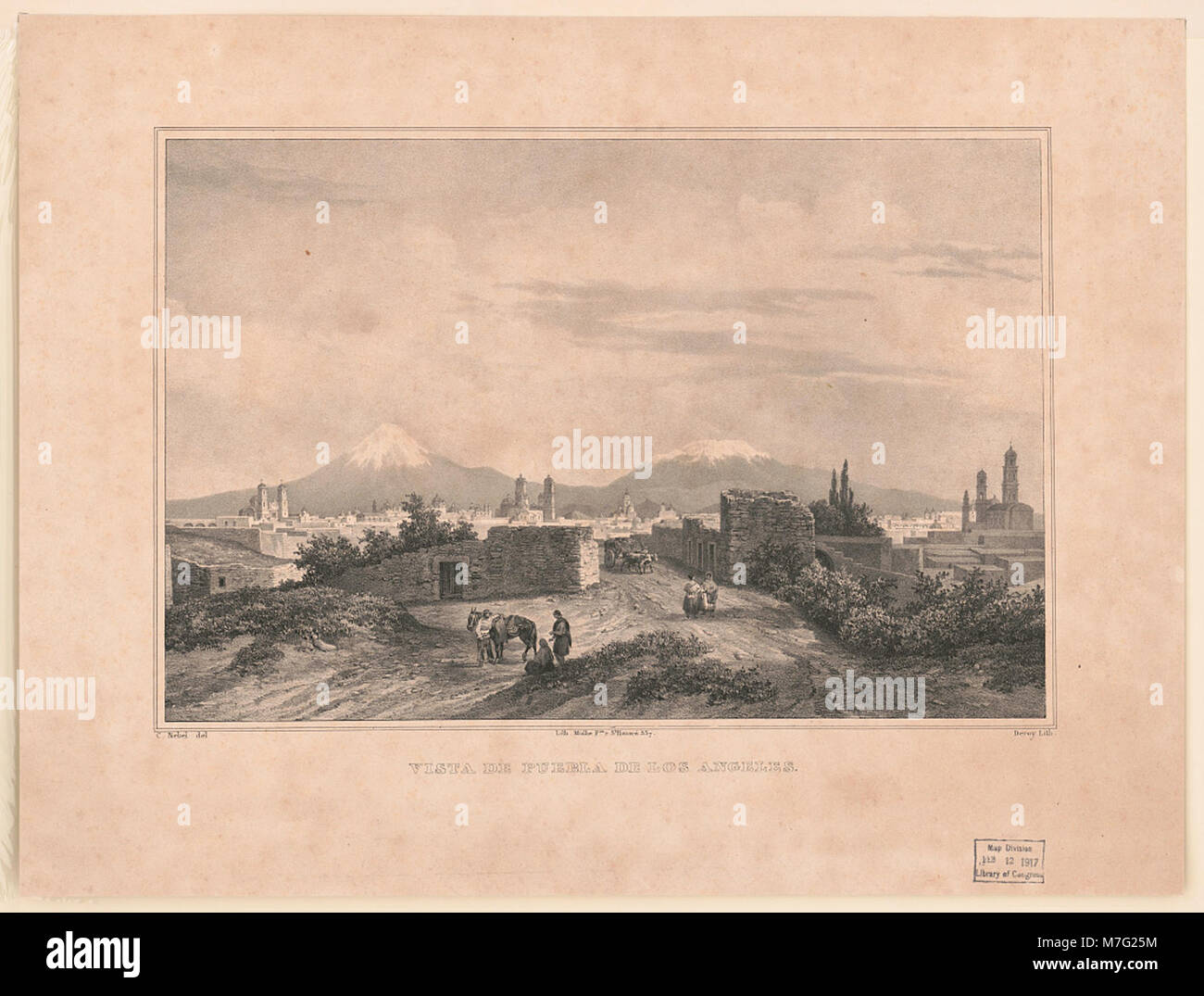Vista de puebla de Los Angeles - C. Nebel del. ; Lith. Mialhe FESR. St. Honoré 357 ; Deroy lith. LCCN2014645295 Foto Stock