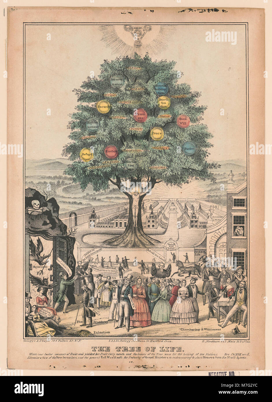 Una rappresentazione simbolica dell'albero della vita, un motivo comune in varie culture e religioni, spesso associato all'interconnessione e al ciclo della vita. Foto Stock