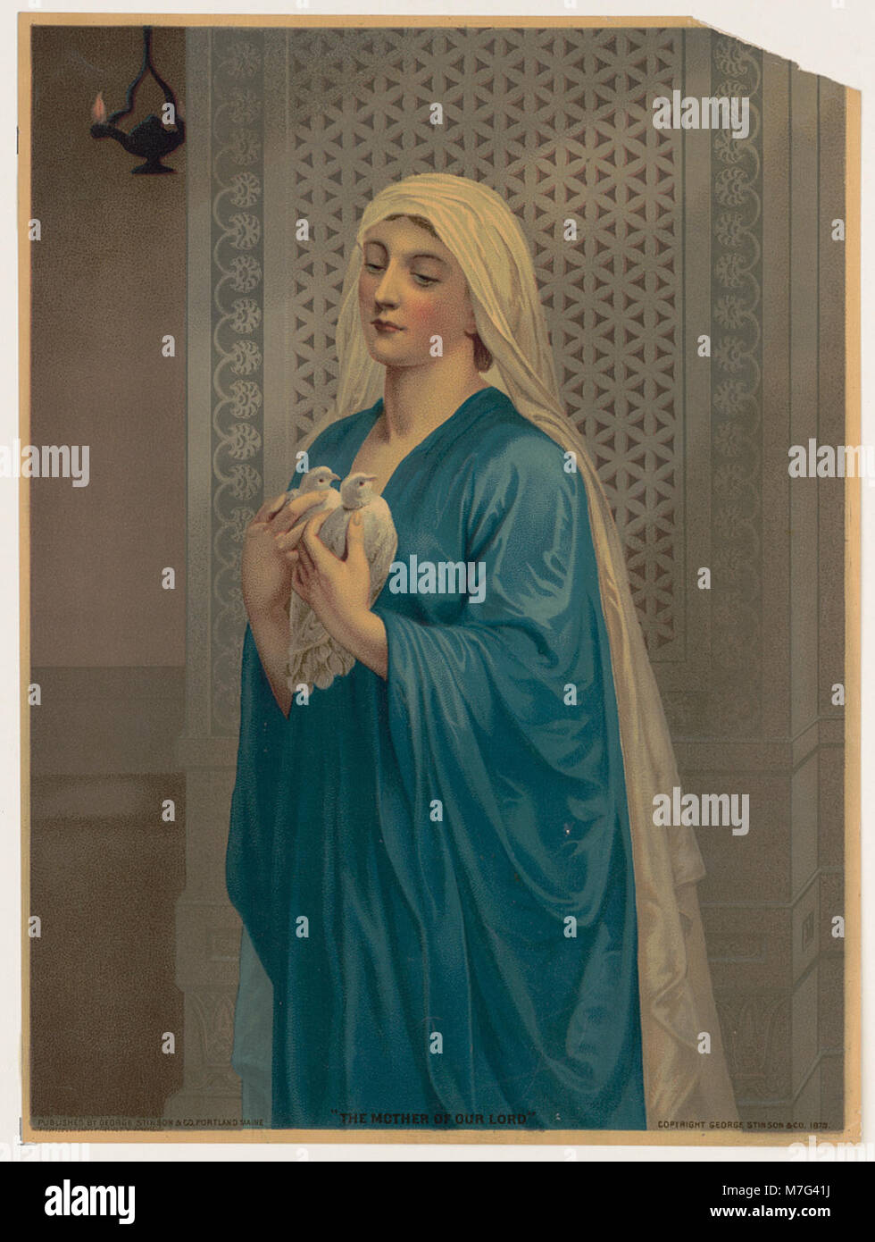 L'immagine raffigura "la madre di nostro Signore", che rappresenta un tema religioso chiave nell'arte cristiana. Sottolinea l'importanza di Maria come madre di Gesù nella teologia cristiana. Foto Stock