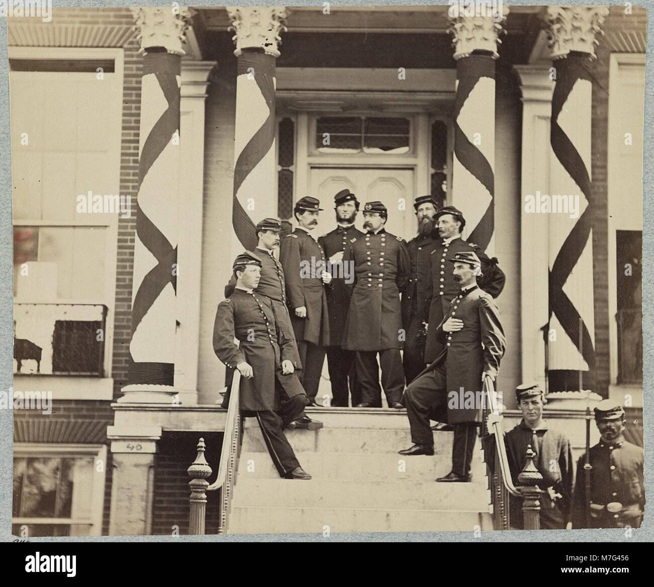 BVT. Il maggiore generale E. Ferrero e il suo staff sono raffigurati, riflettendo il loro ruolo nella guerra civile e la loro leadership militare durante il conflitto. Foto Stock
