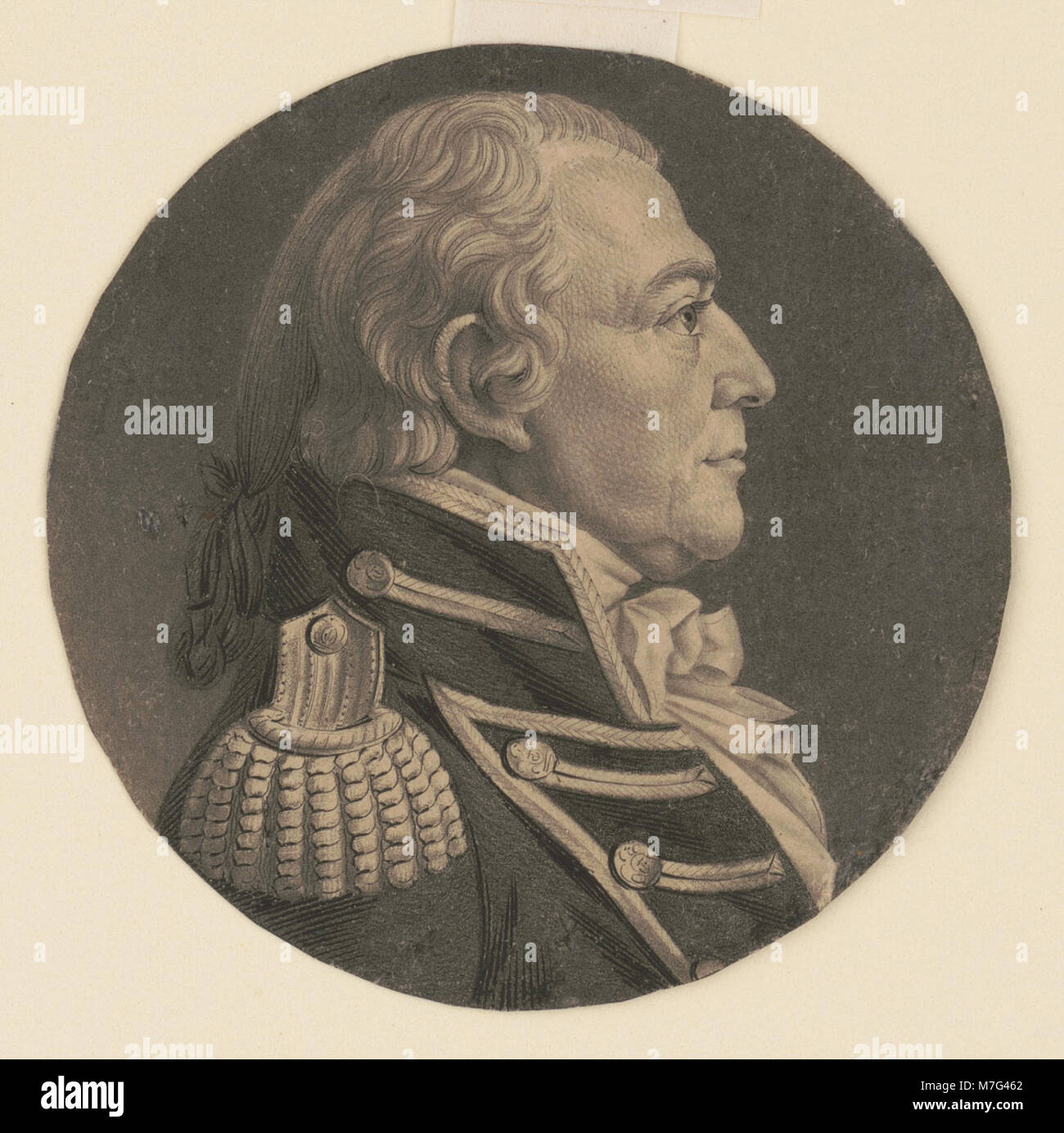 Un ritratto testa e spalle di Thomas Tingey, un ufficiale della marina americana che ha svolto un ruolo significativo nella storia iniziale della Marina degli Stati Uniti. Foto Stock