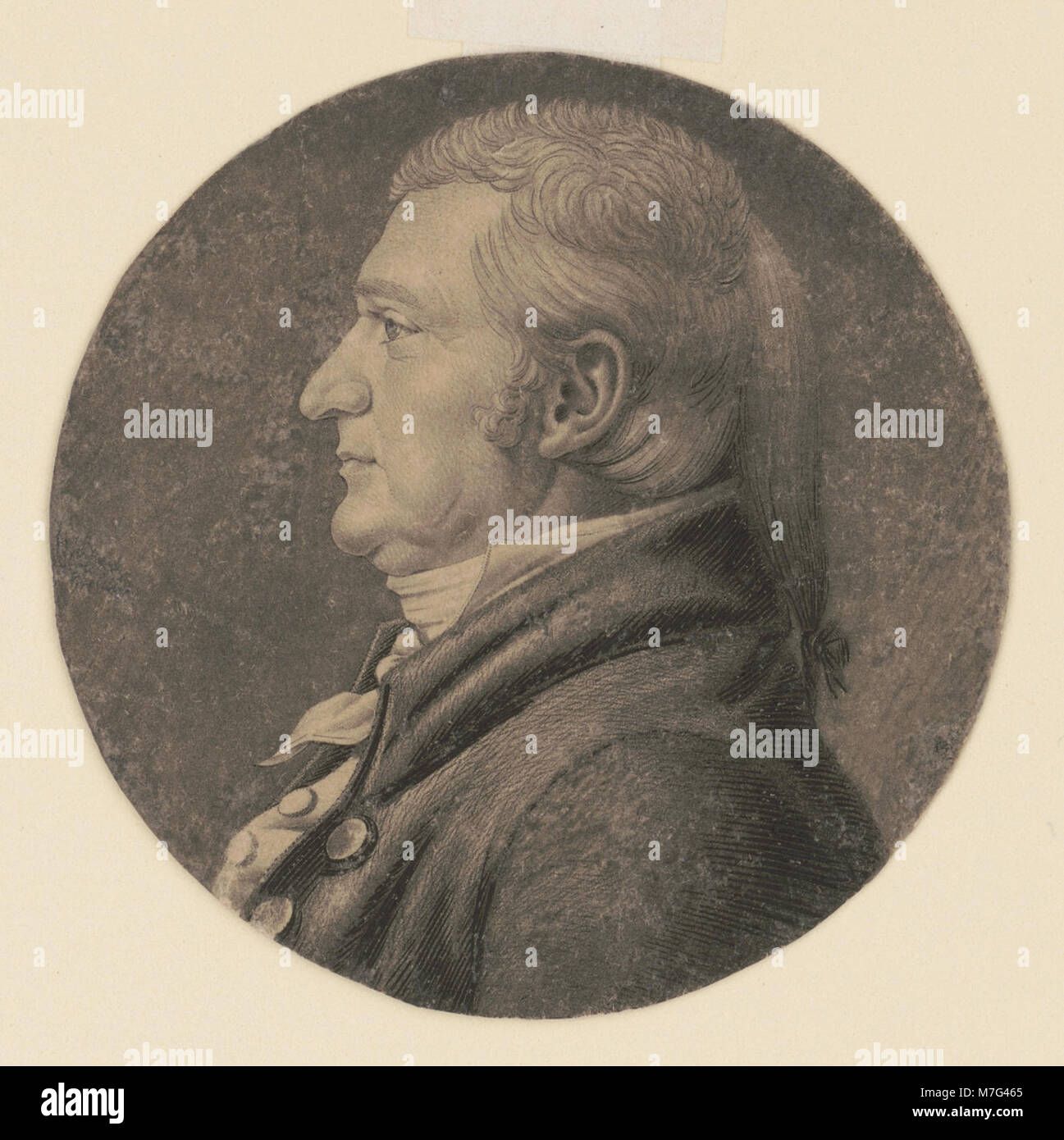 Questo ritratto a testa e spalle mostra Henry Dearborn a sinistra, una figura importante nella storia americana nota per il suo servizio militare durante la guerra d'indipendenza e il suo ruolo di Segretario alla Guerra. Foto Stock