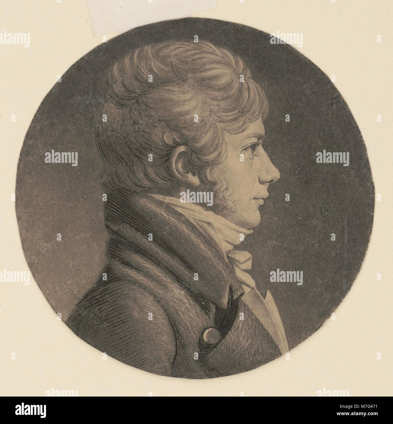 Questo ritratto con testa e spalle di Charles Turner cattura l'artista di spicco e la figura storica, mostrando le sue caratteristiche distintive in una vista del profilo. Foto Stock