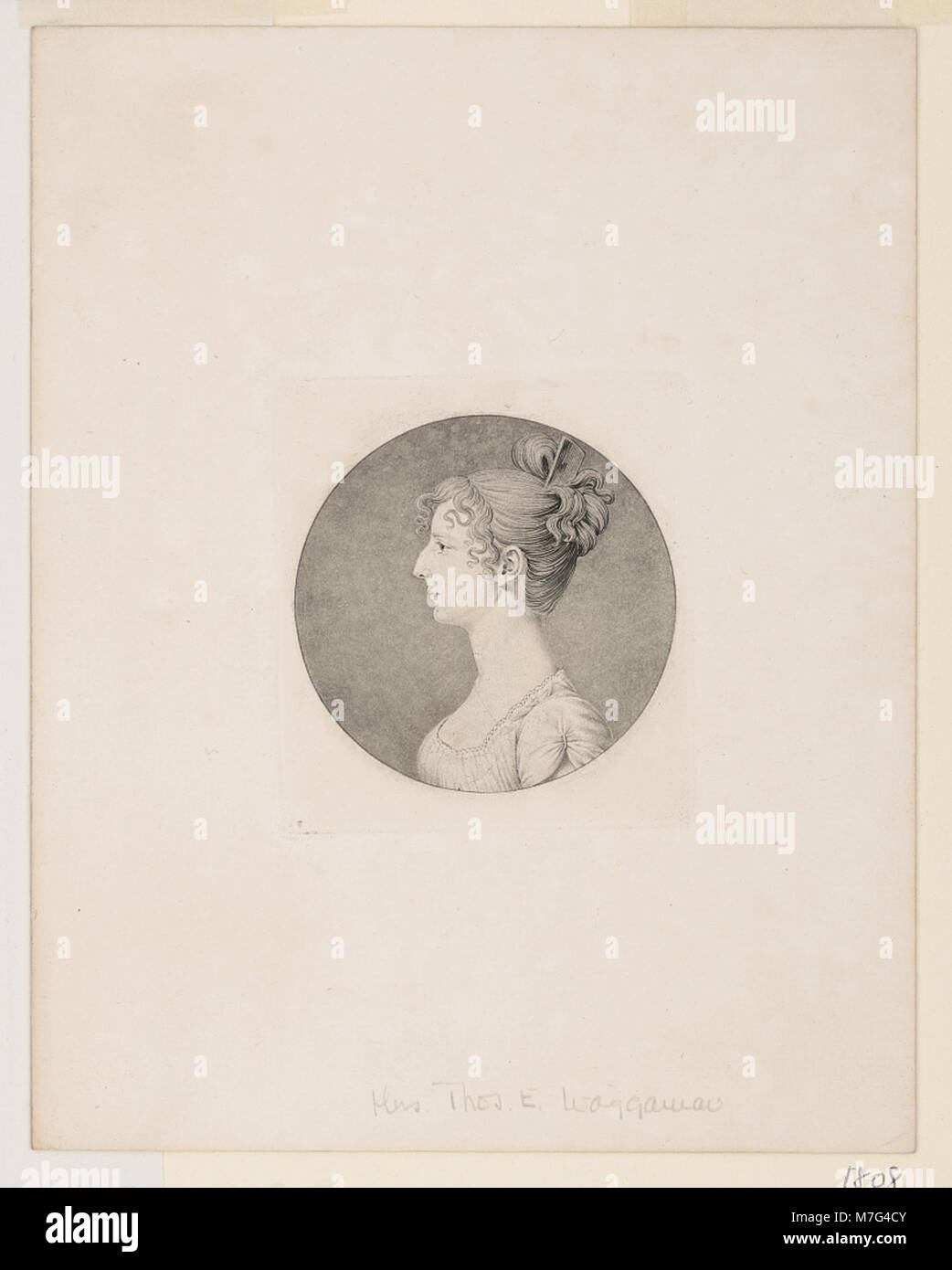 Un ritratto di sinistra di Martha Jefferson Tyler Waggaman, una figura storica notevole nella storia americana, nota per i suoi legami familiari con Thomas Jefferson. Foto Stock