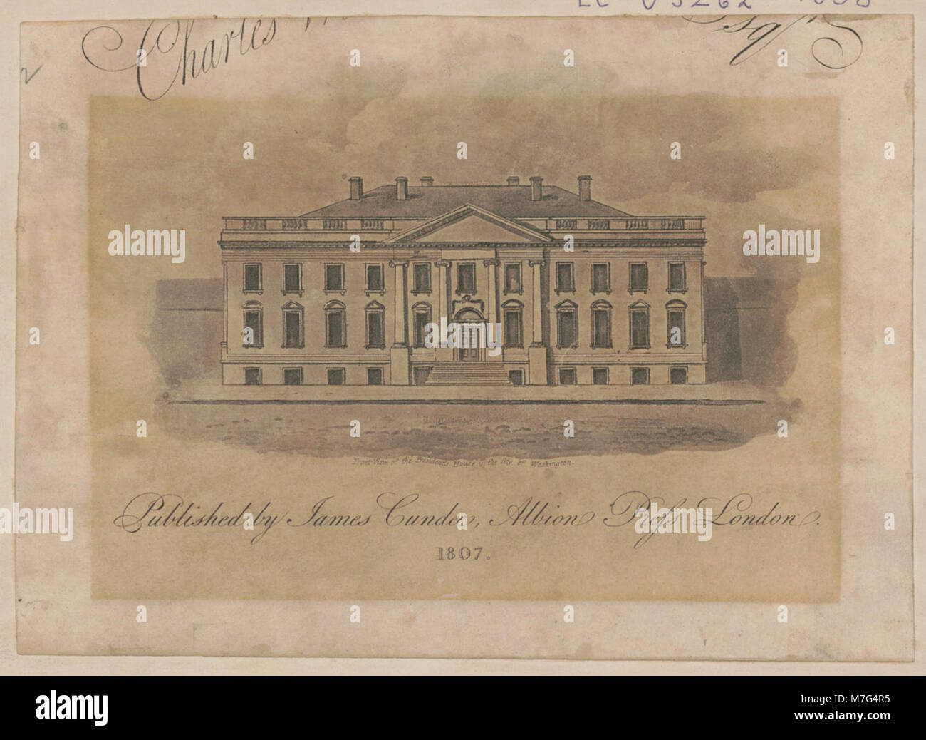 Una vista frontale della casa del presidente, che offre uno scorcio dell'architettura e del significato storico della residenza. Foto Stock