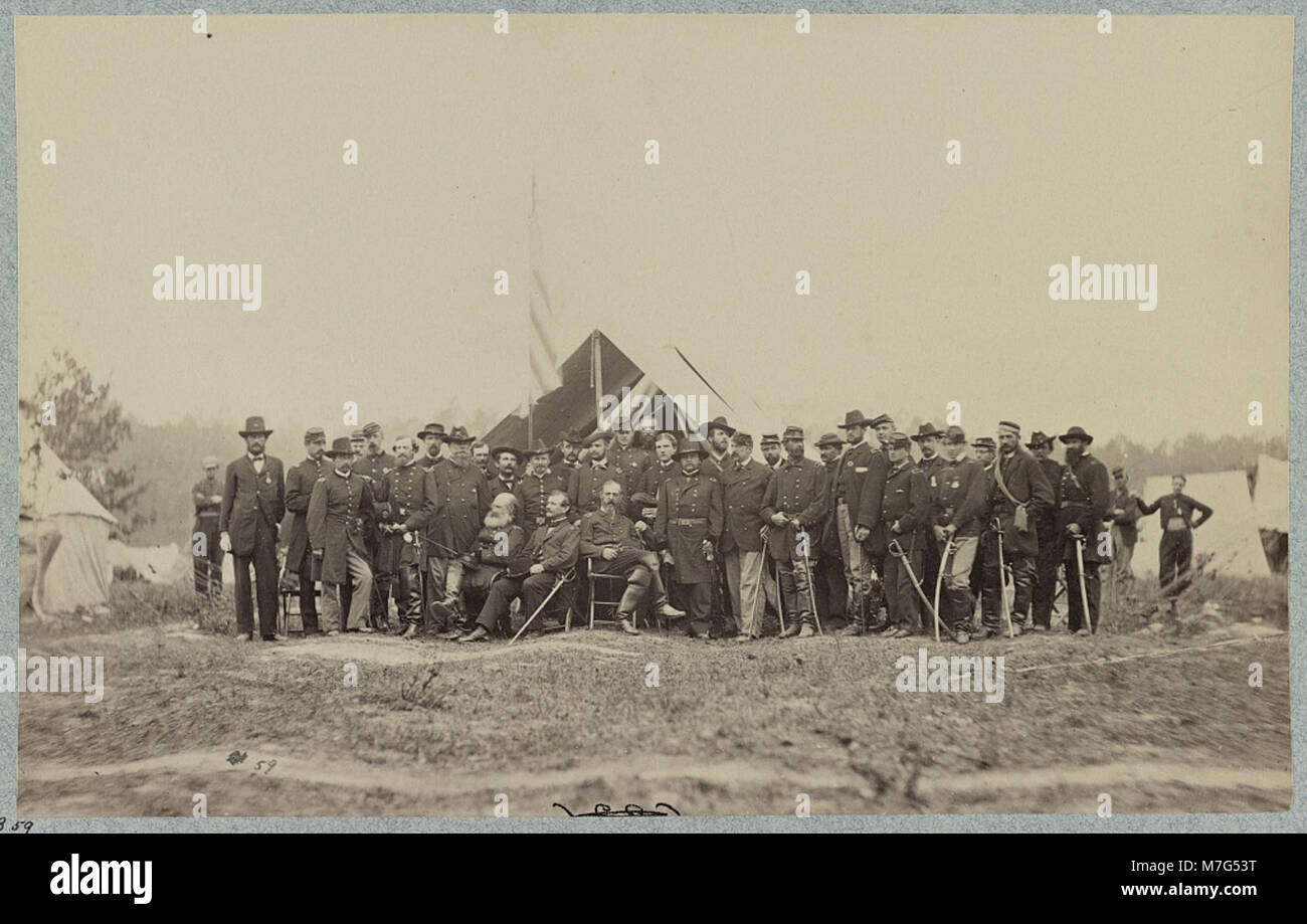 Il Maggiore Generale Geo. G. Meade e personale LCCN2013647715 Foto Stock