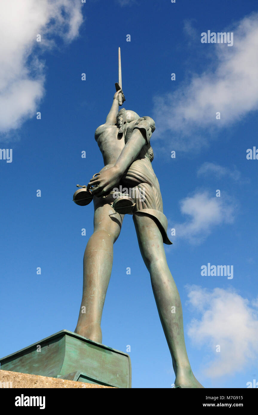 "Verity' di Damien Hirst, Ilfracombe Harbour, North Devon. Foto Stock