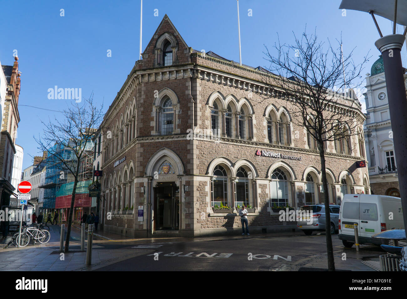 NatWest Banca Internazionale,Biblioteca luogo,Jersey,Isole del Canale Foto Stock