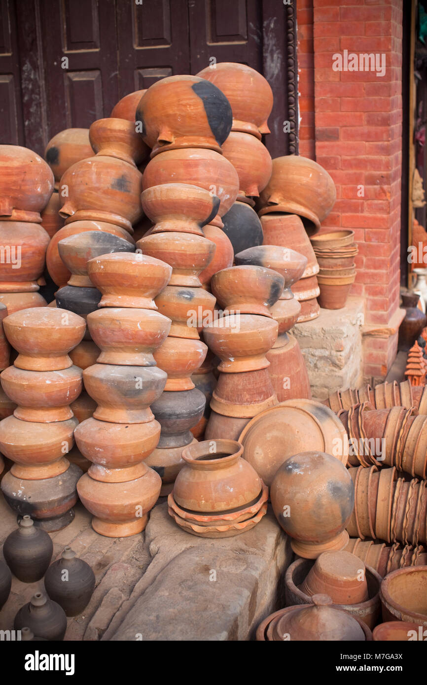 Pottery Square, Bhaktapur, Valle di Kathmandu, Nepal Foto Stock
