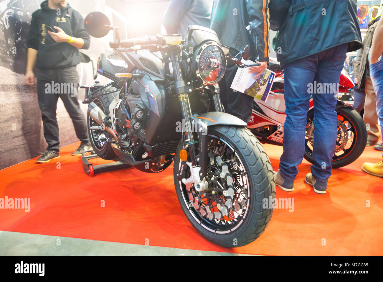 Praga, Repubblica Ceca - 09.03.2018: Moderna motocicletta Motocicletta exhebition a Brno Foto Stock