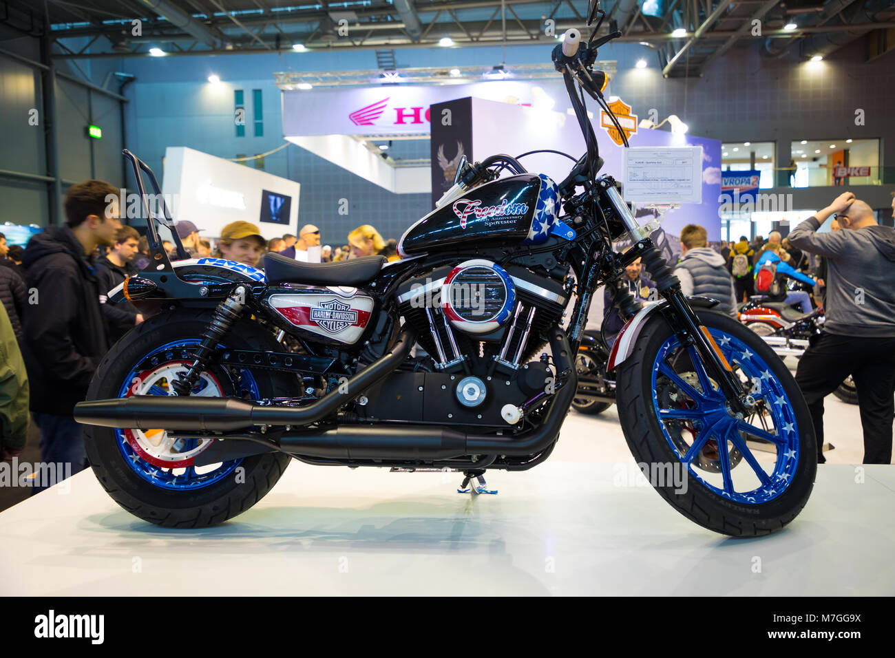 Praga, Repubblica Ceca - 09.03.2018: Moderna motocicletta Motocicletta exhebition a Brno Foto Stock