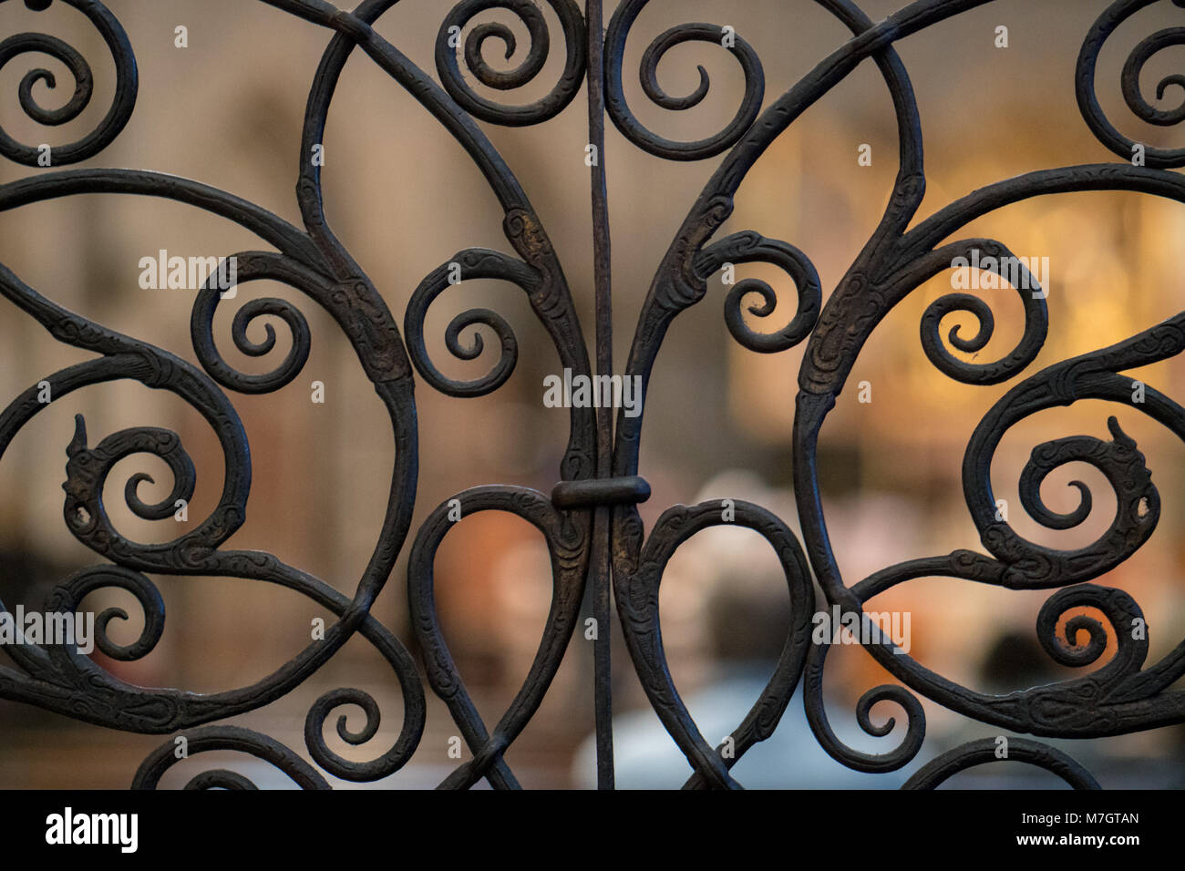 Cancello ornamentale in metallo Texture Foto Stock