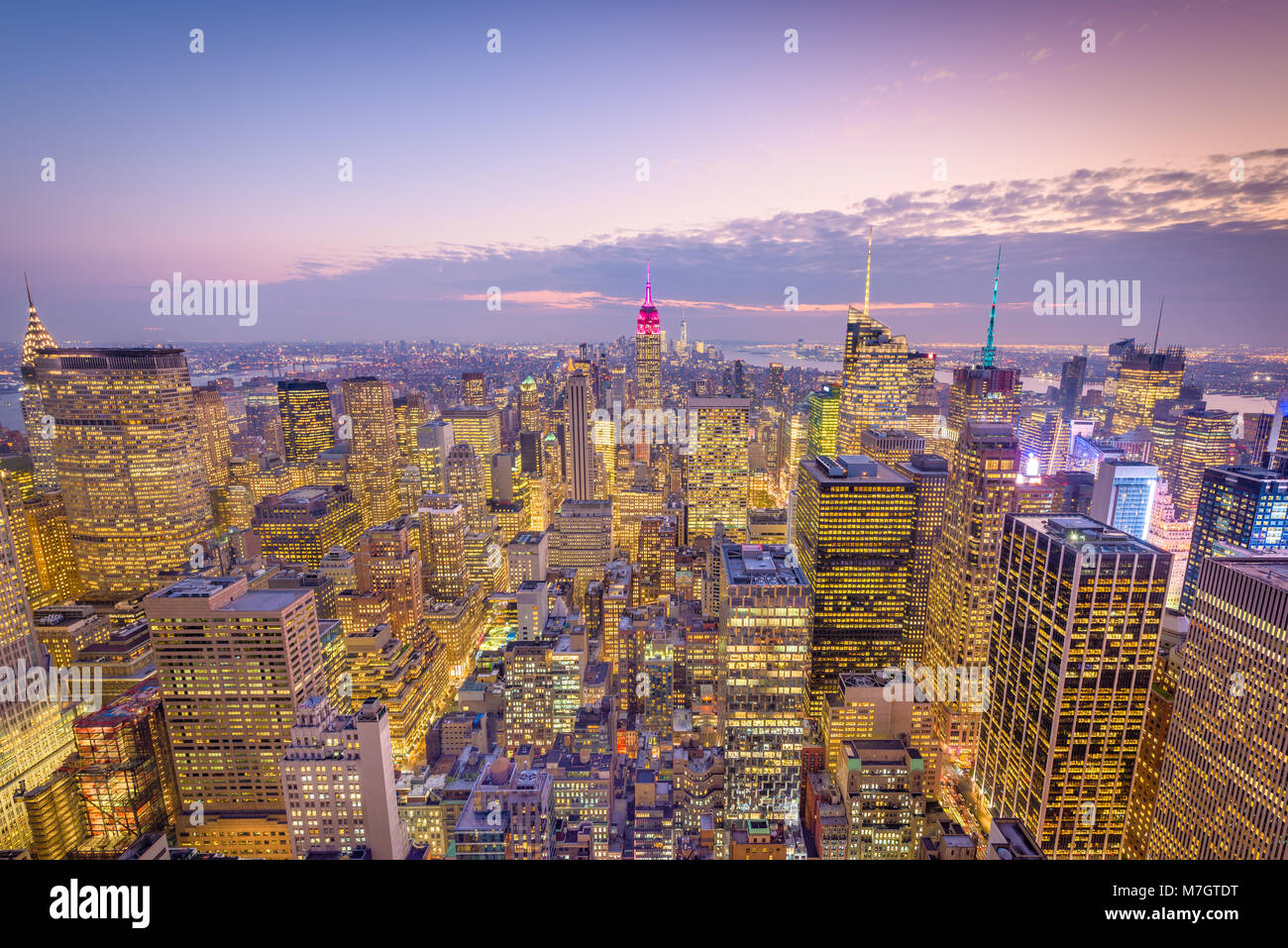 New York, New York, Stati Uniti d'America skyline. Foto Stock