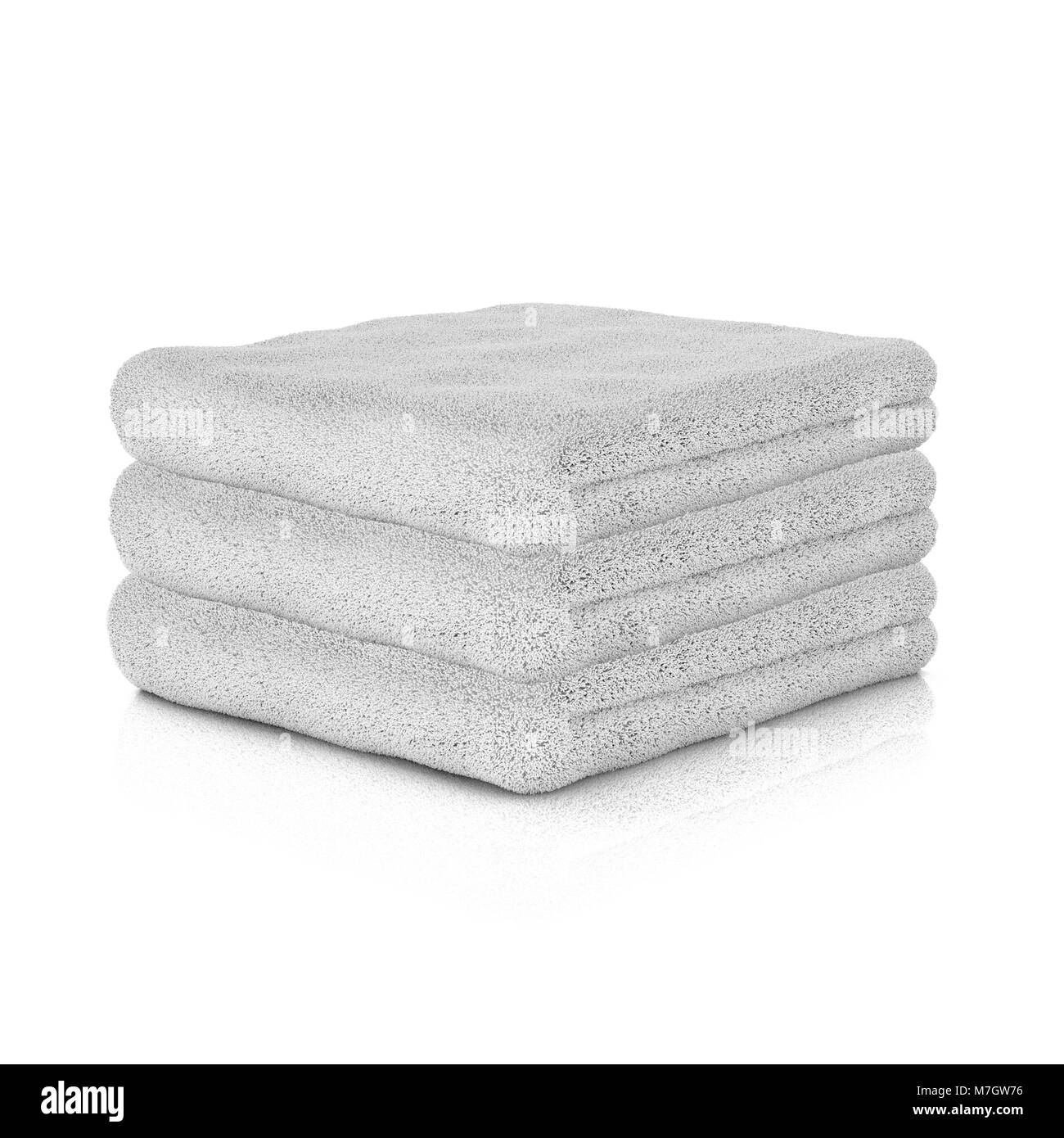 Tre bianco asciugamani piegati. Il rendering 3d Foto stock - Alamy