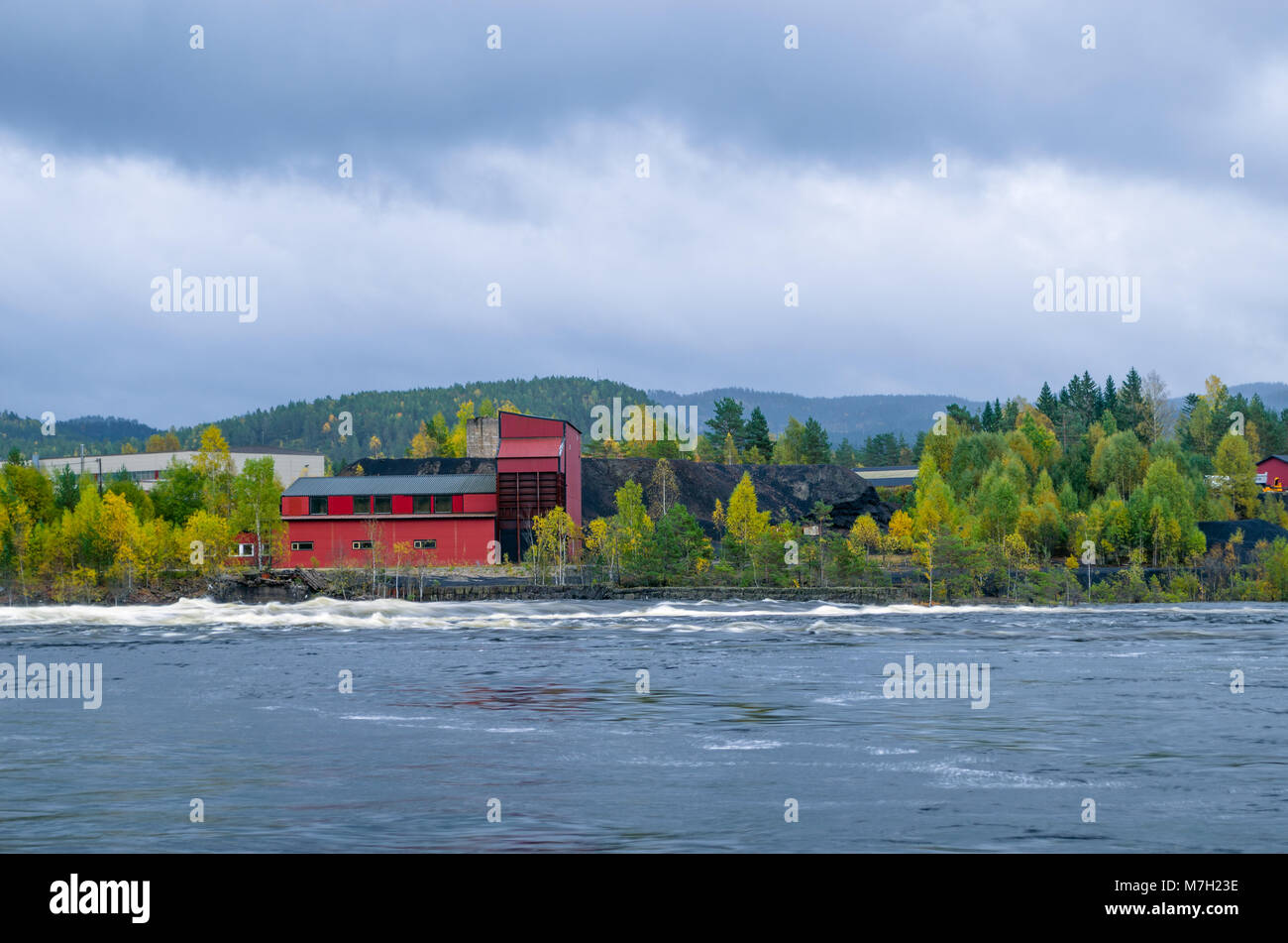 Nikkelwerk- abbandonata la fonderia di nichel in Evje, Norvegia centrale. Foto Stock