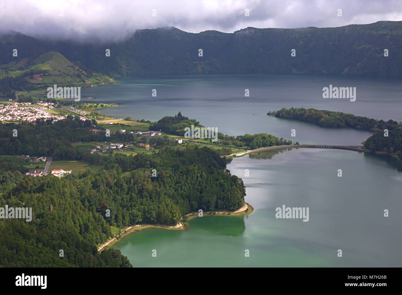 Caldeira das Sete Cidades, Isola di Sao Miguel, Azzorre, Portogallo Foto Stock